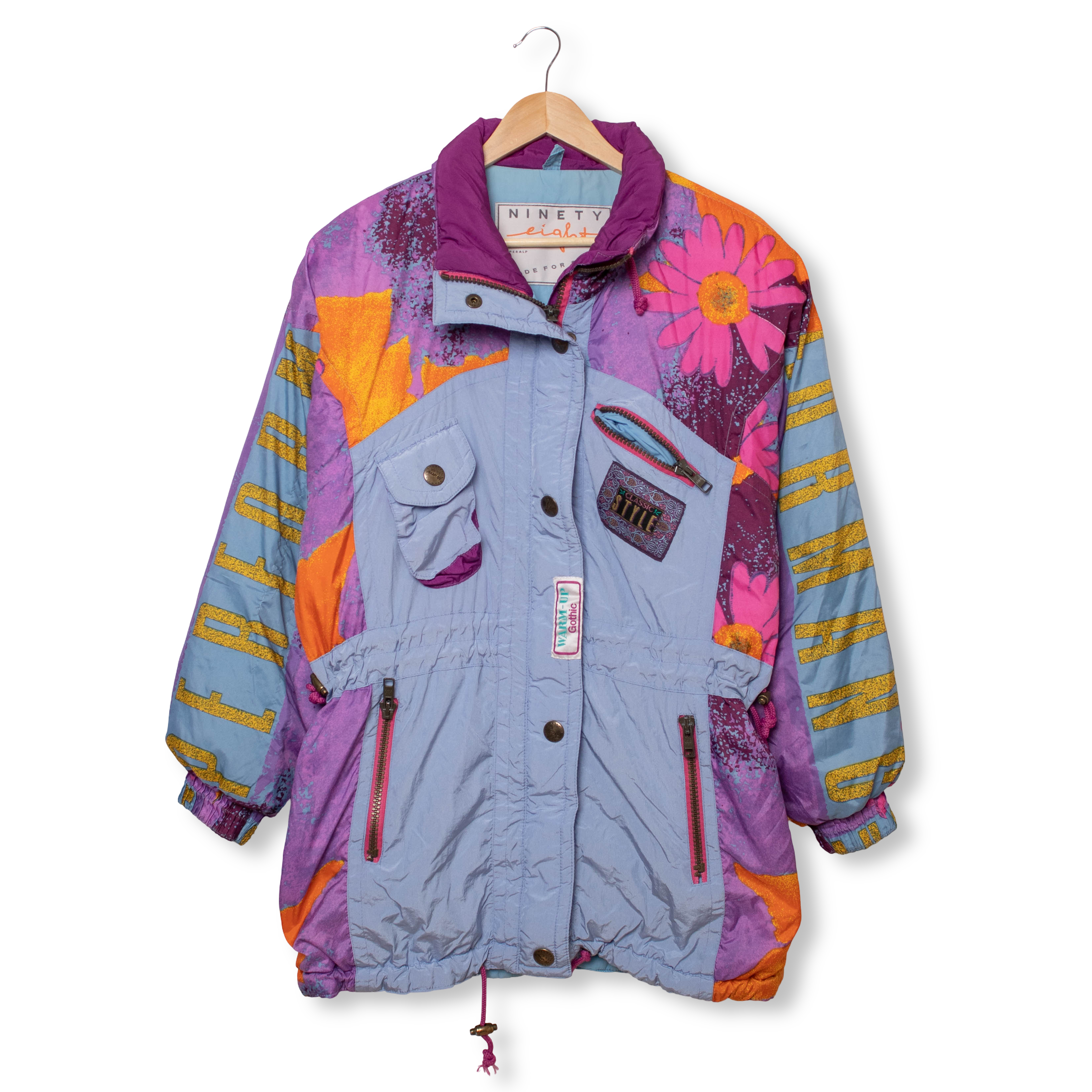 Vintage 80s 90s multicolor geometric Winter Jacket - Size M