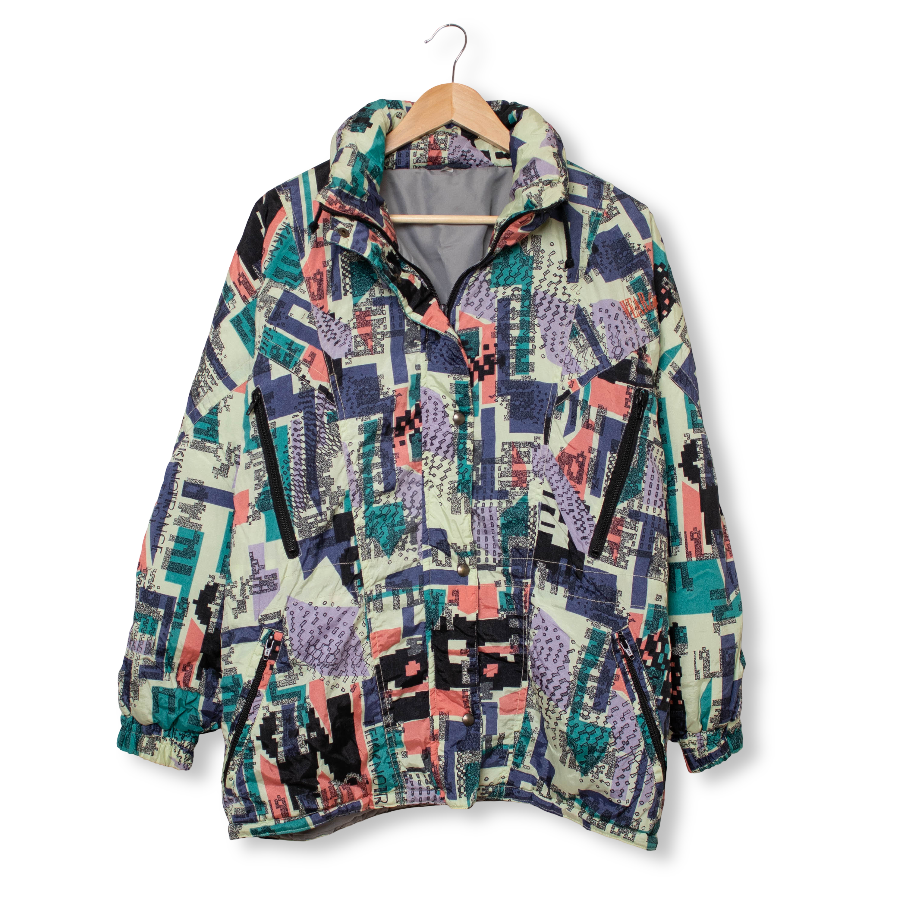 Vintage 80s 90s multicolor abstract Winter Jacket - Size M