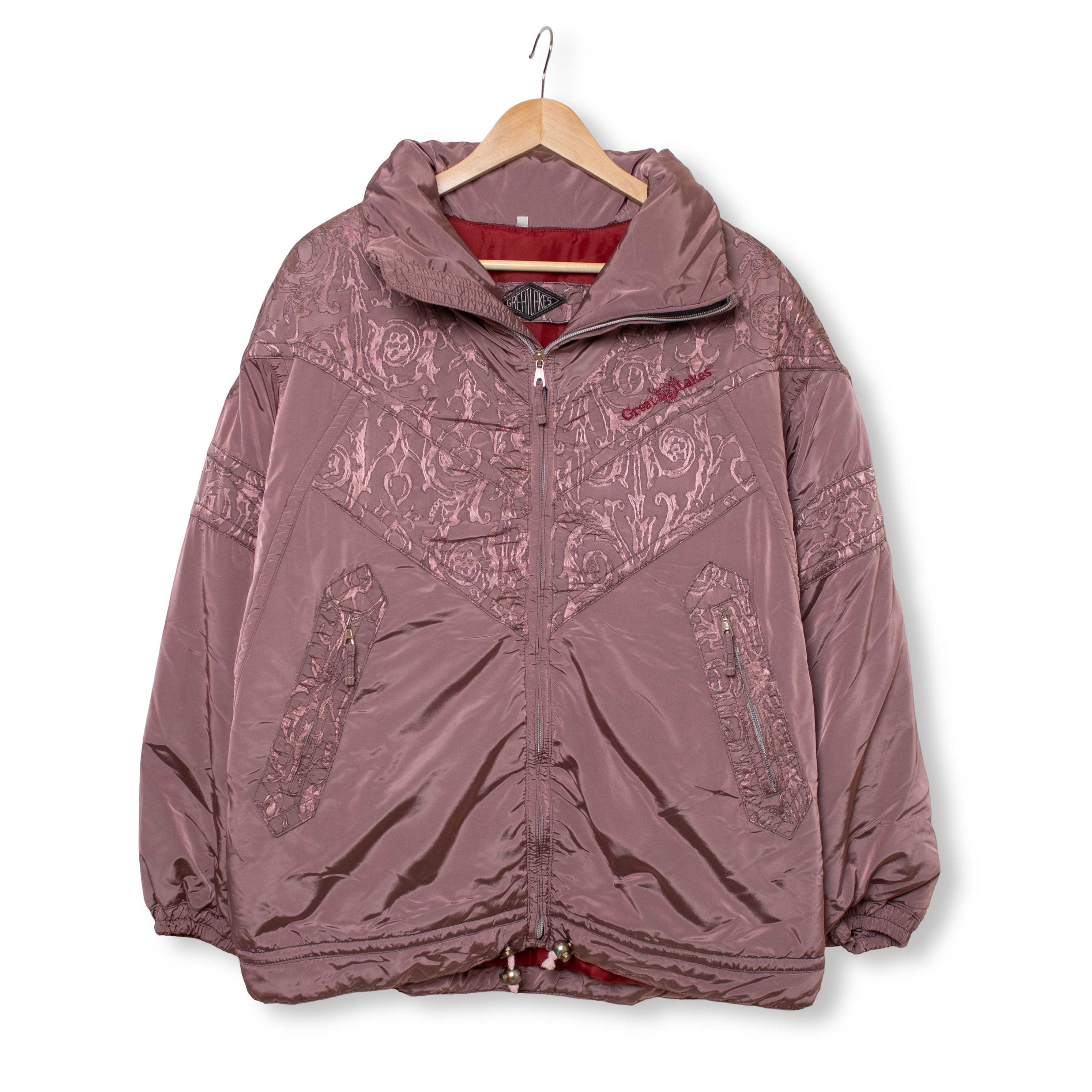 Vintage 80s 90s pink abstract Winter Jacket - Size M