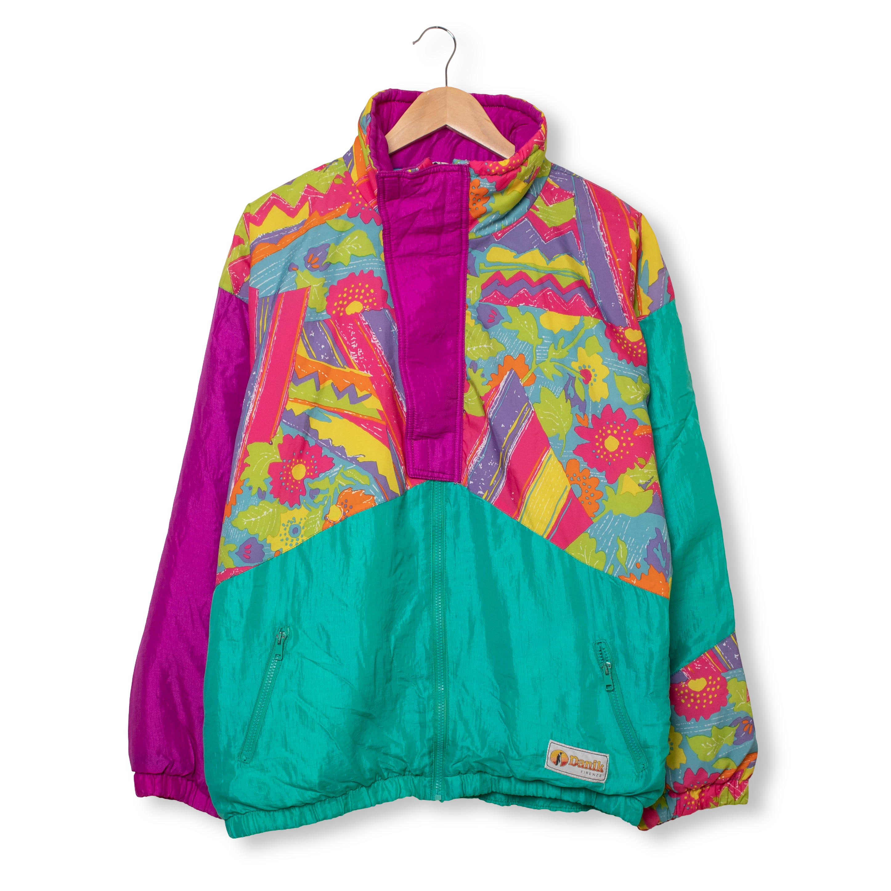Vintage 80s 90s multicolor abstract Winter Jacket - Size L