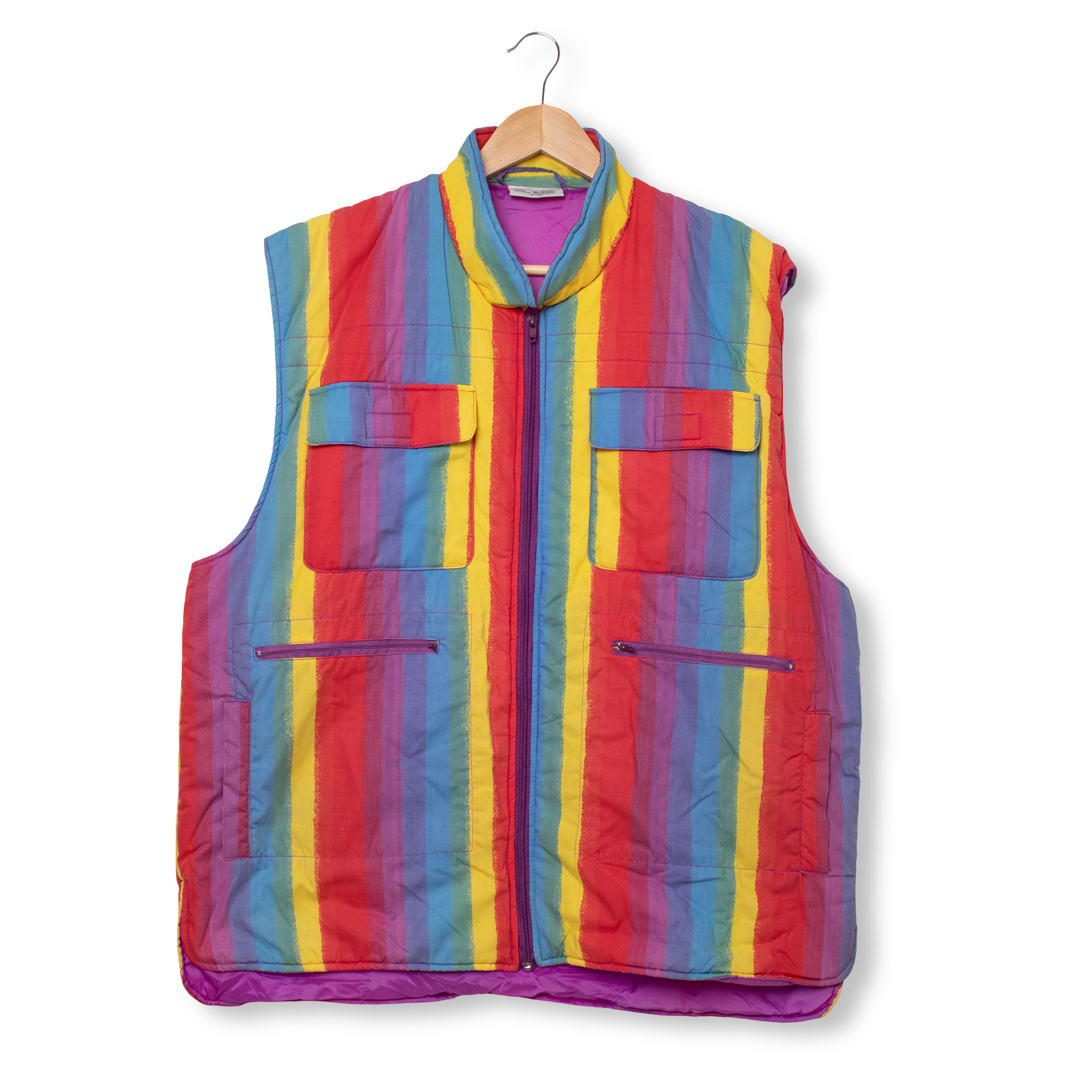 Vintage 80s 90s multicolor striped Winter Jacket - Size XL