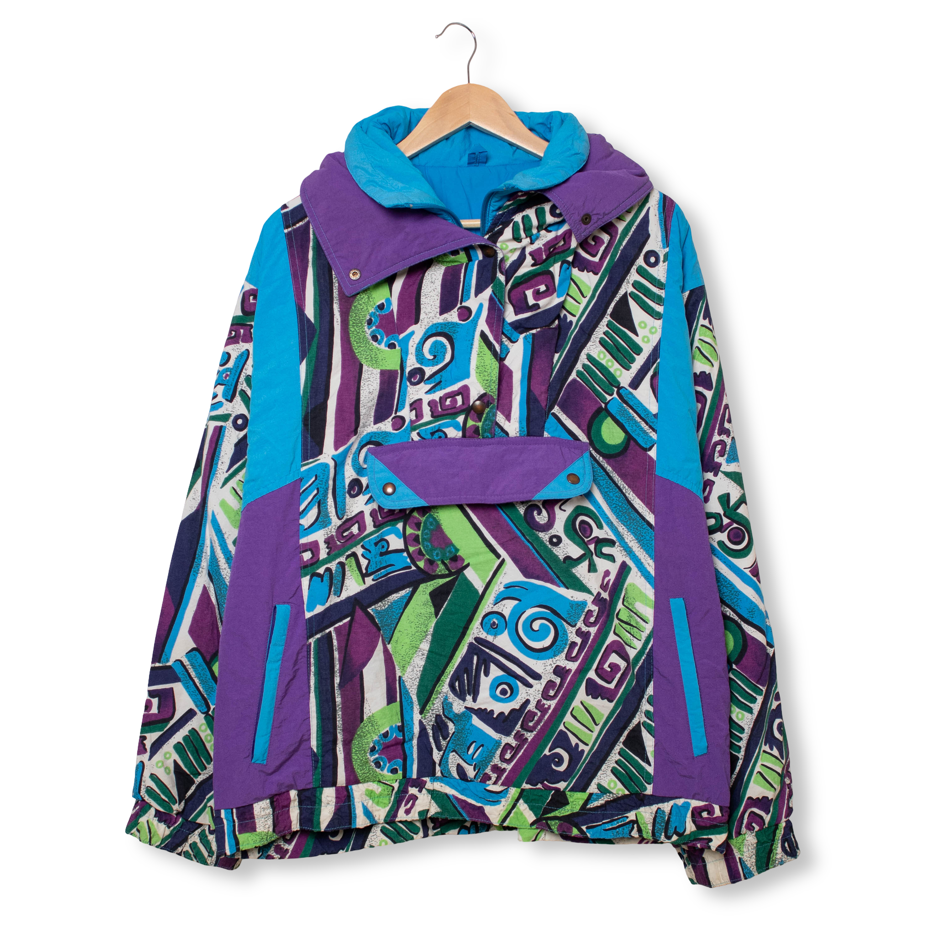 Vintage 80s 90s multicolor abstract Winter Jacket - Size L