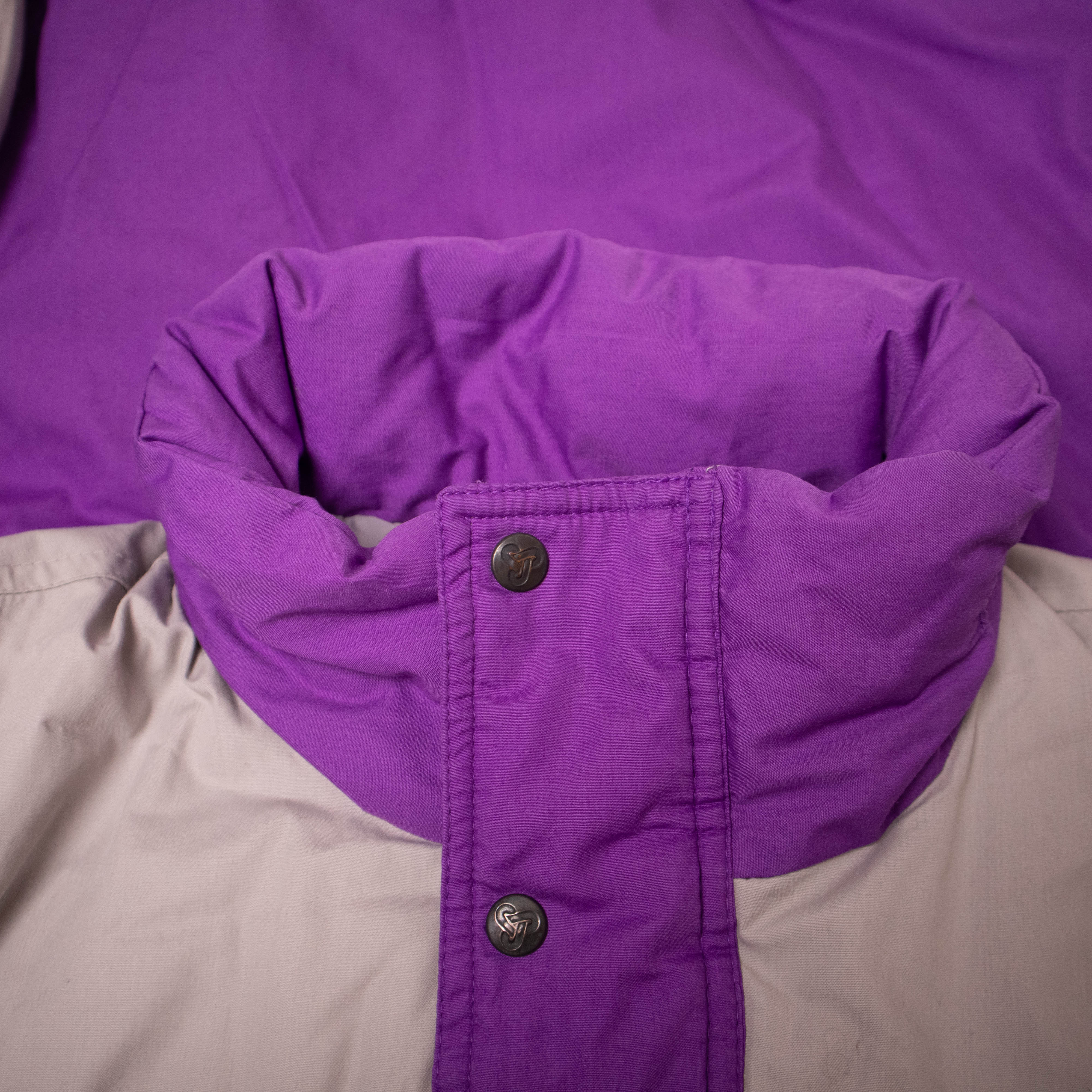 Vintage 80s 90s purple and grey geometric Winter Jacket - Size XL