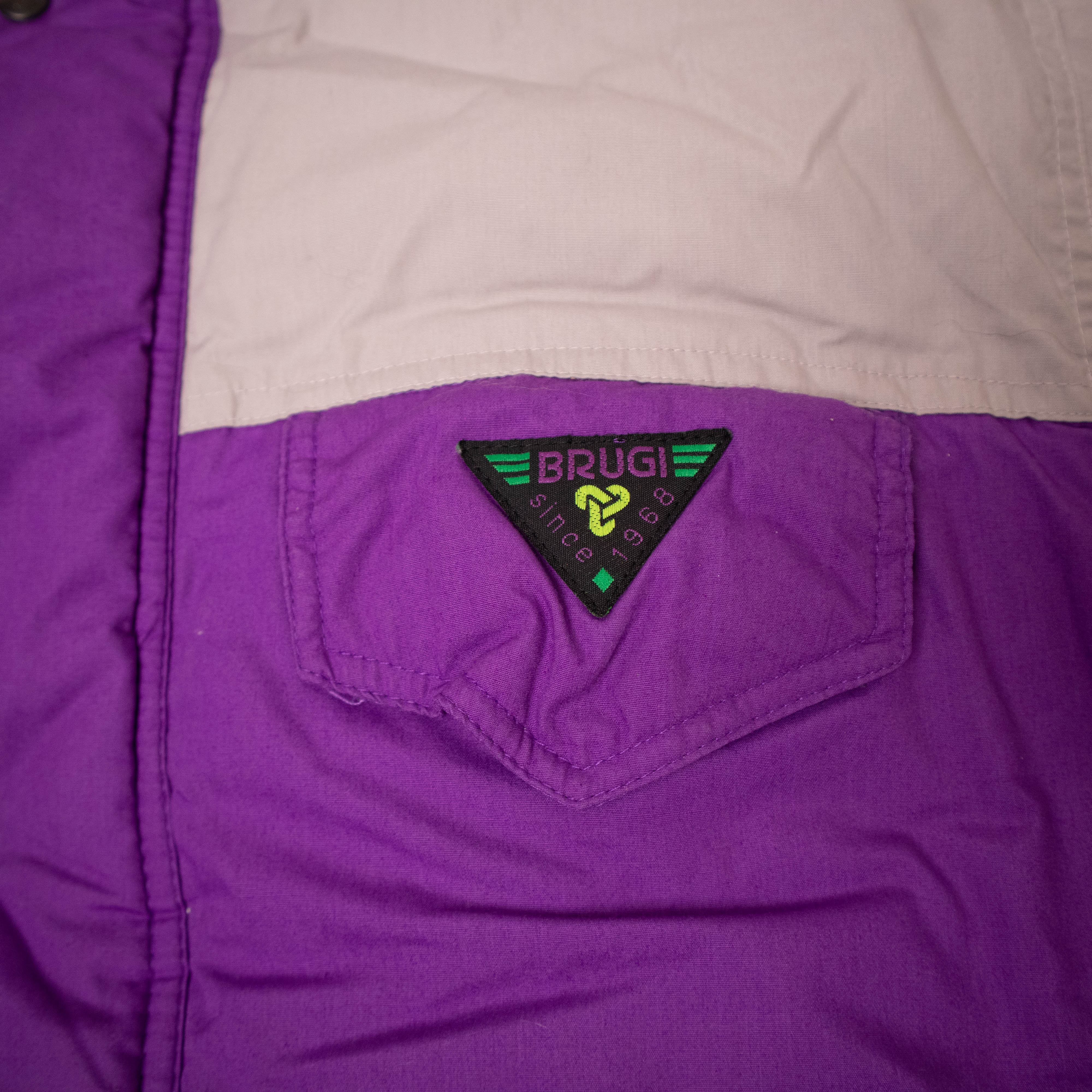 Vintage 80s 90s purple and grey geometric Winter Jacket - Size XL