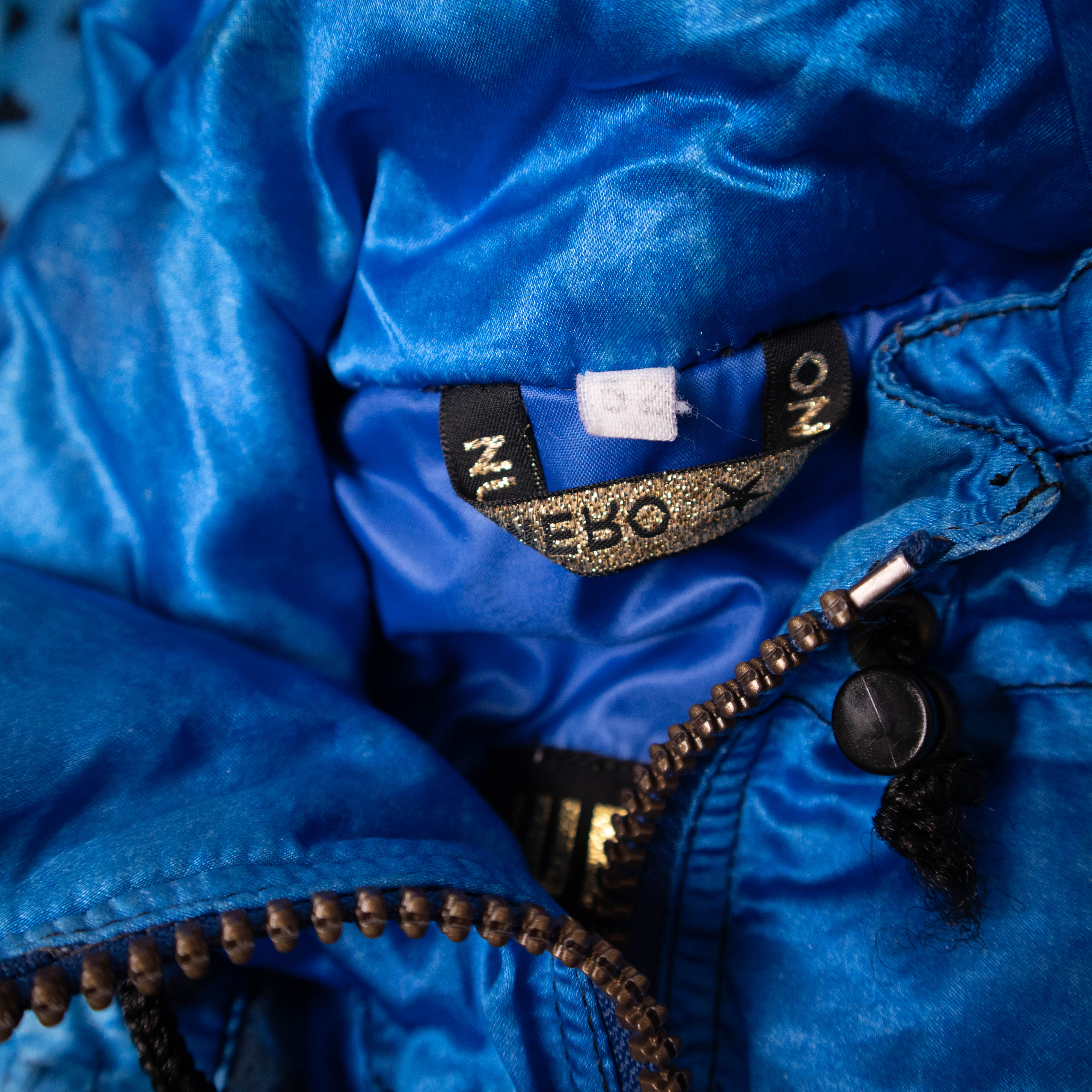 Vintage 80s 90s blue and navy abstract Winter Jacket - Size XL