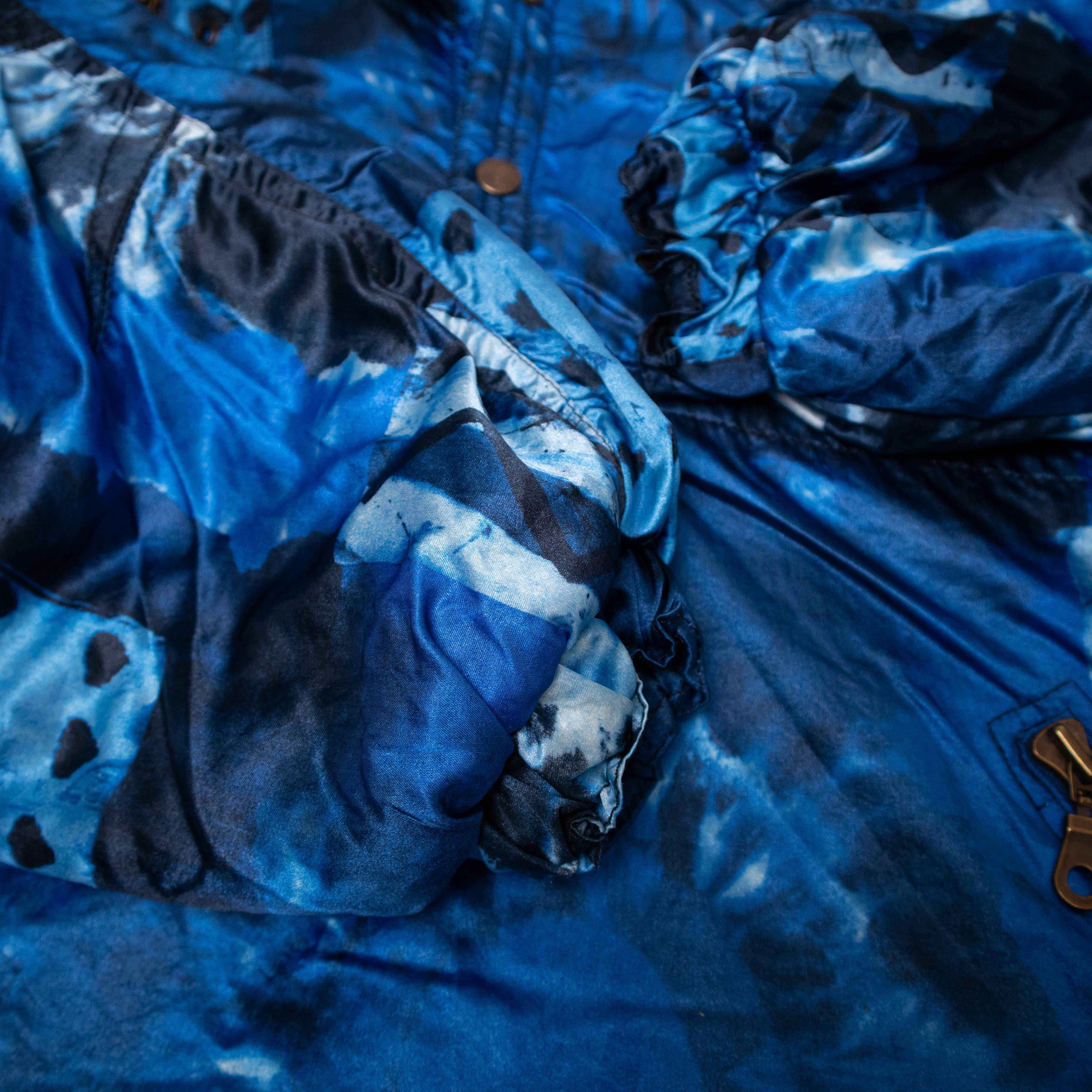 Vintage 80s 90s blue and navy abstract Winter Jacket - Size XL