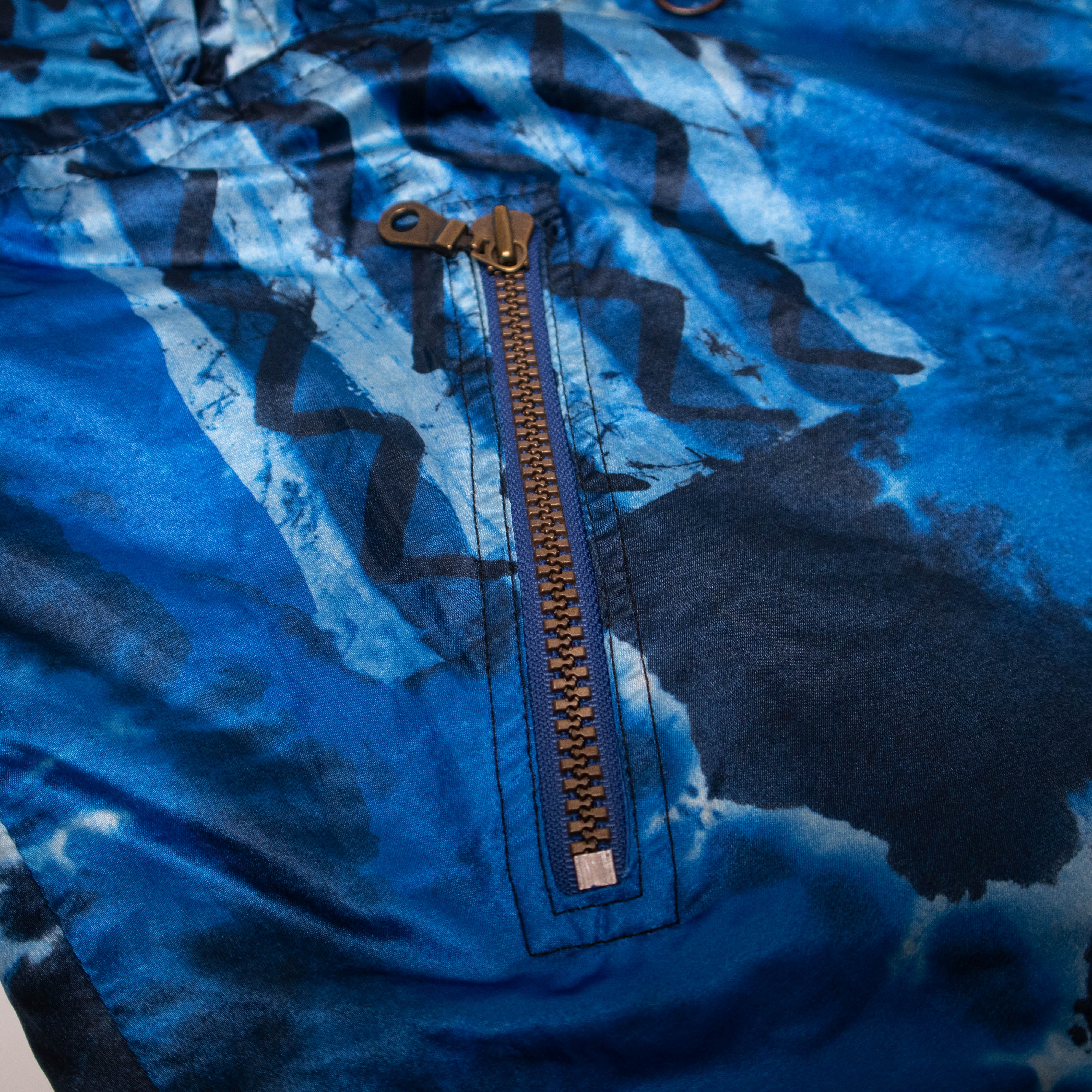 Vintage 80s 90s blue and navy abstract Winter Jacket - Size XL