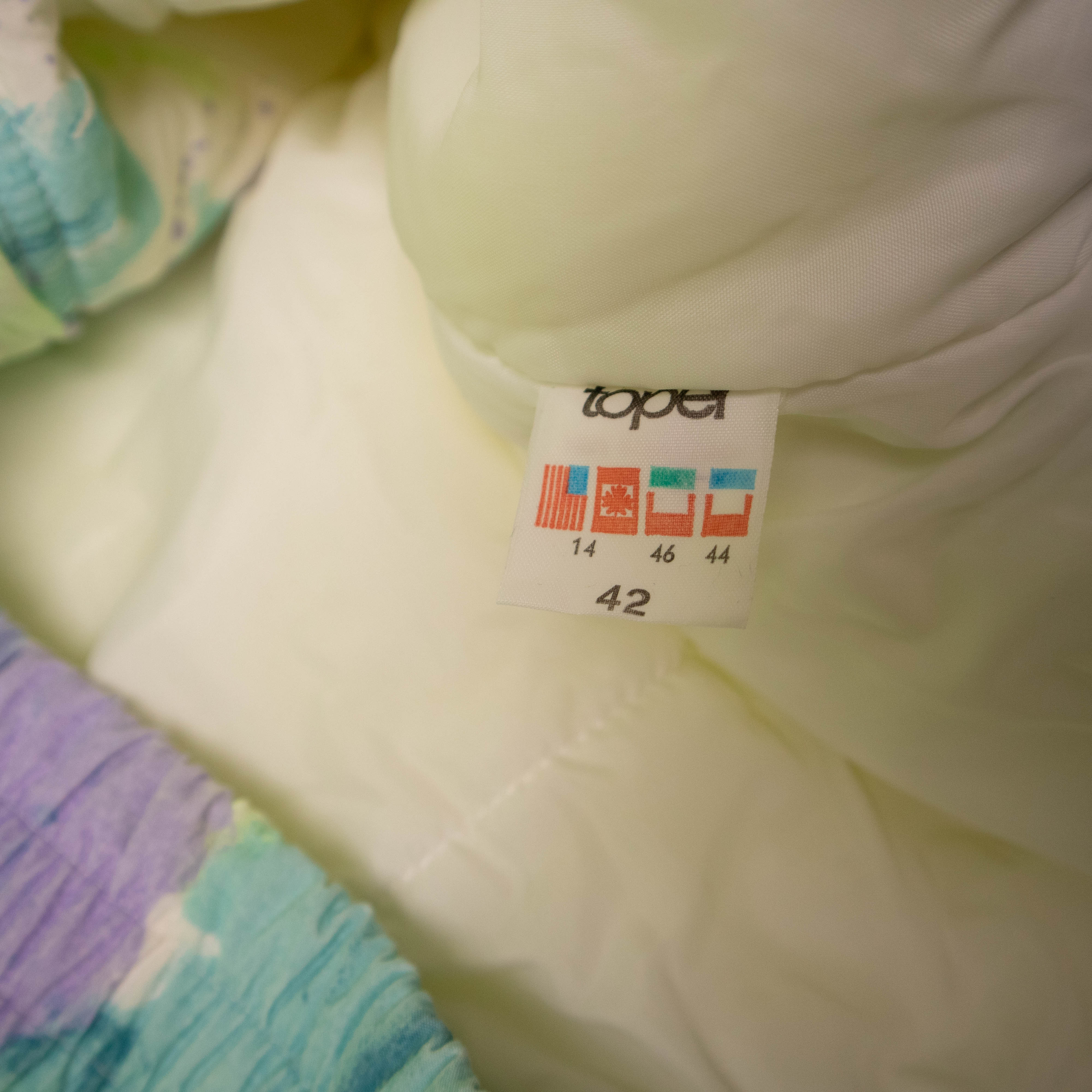 Vintage 80s 90s neon yellow abstract Winter Jacket - Size L