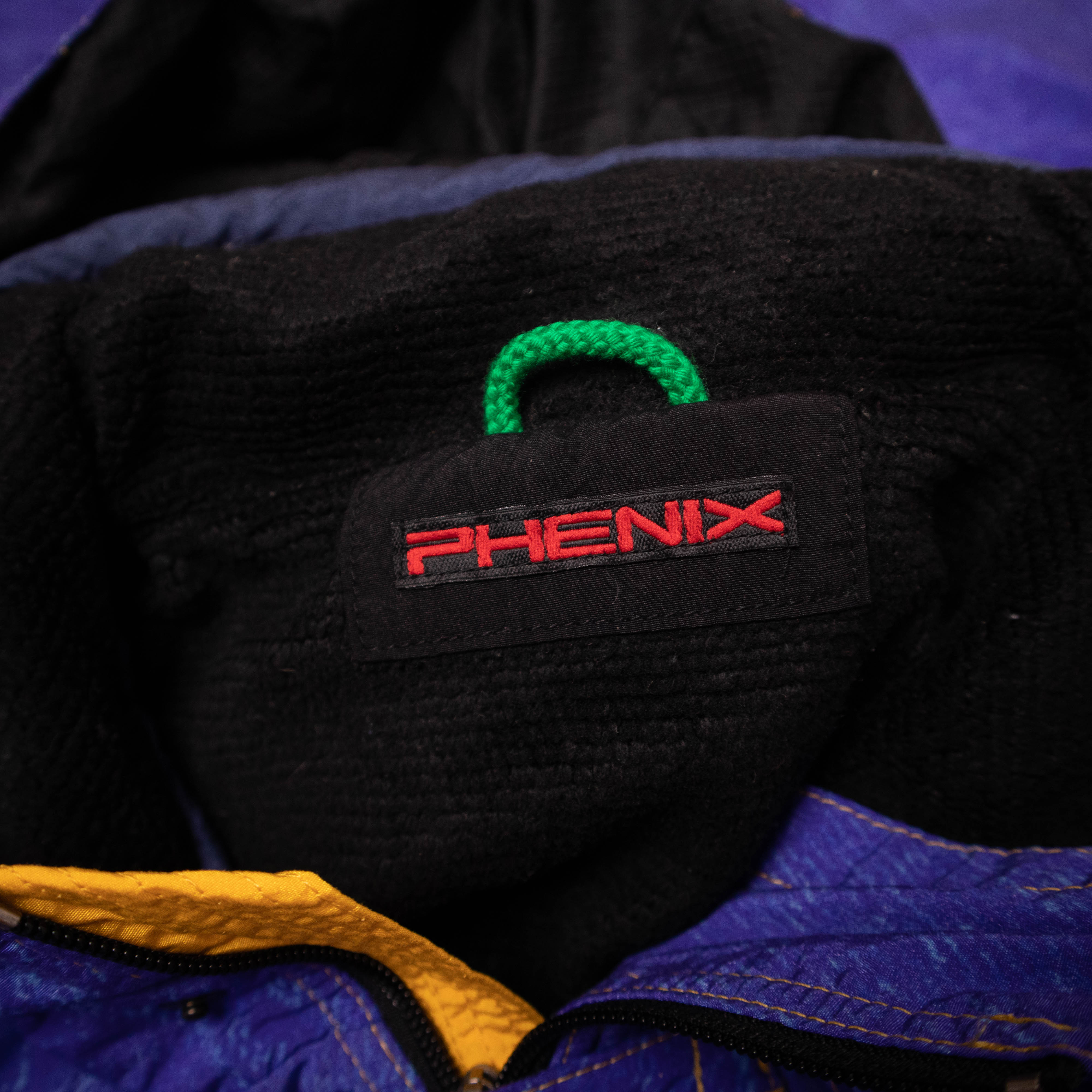 Vintage 80s 90s blue and black geometric Winter Jacket - Size L/XL