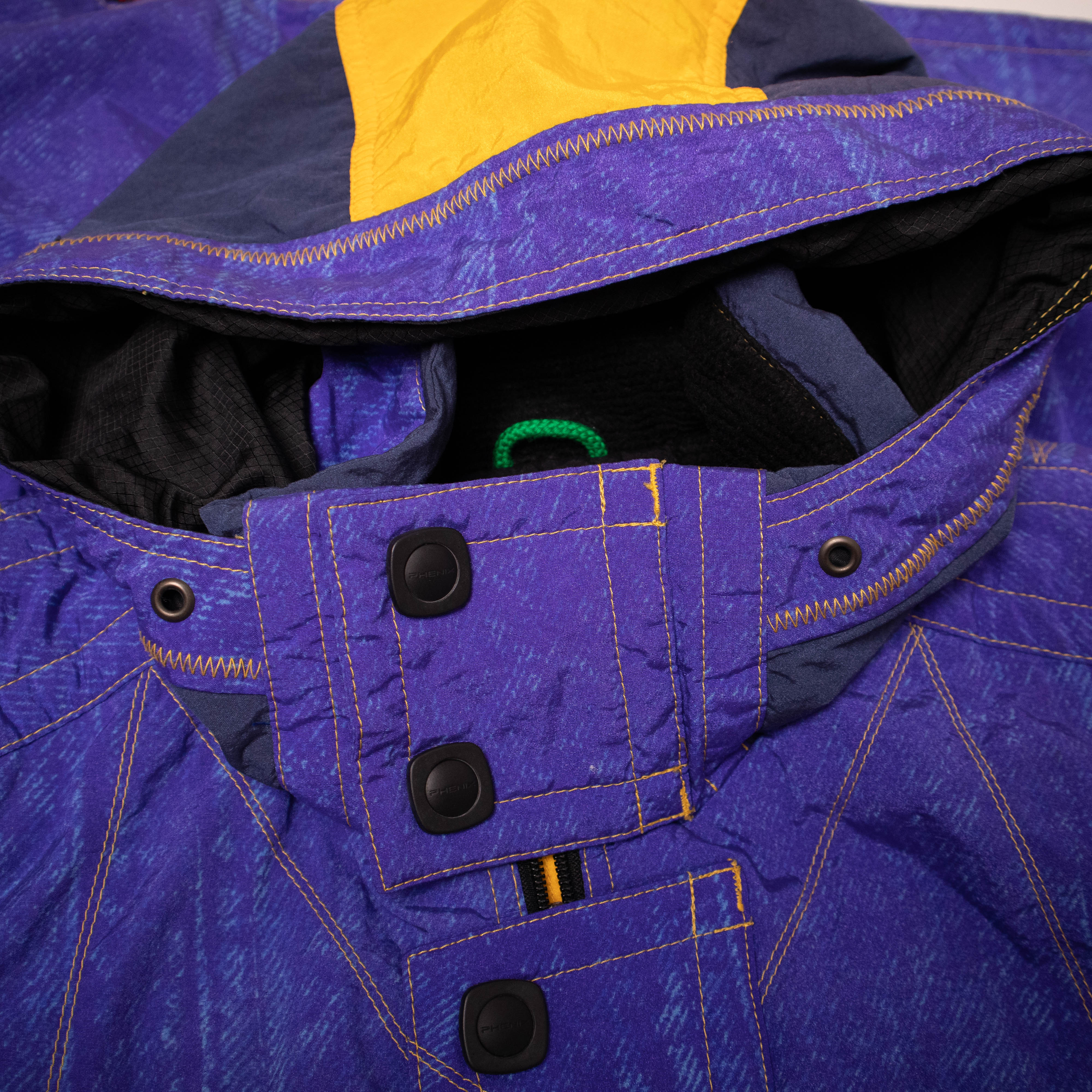 Vintage 80s 90s blue and black geometric Winter Jacket - Size L/XL