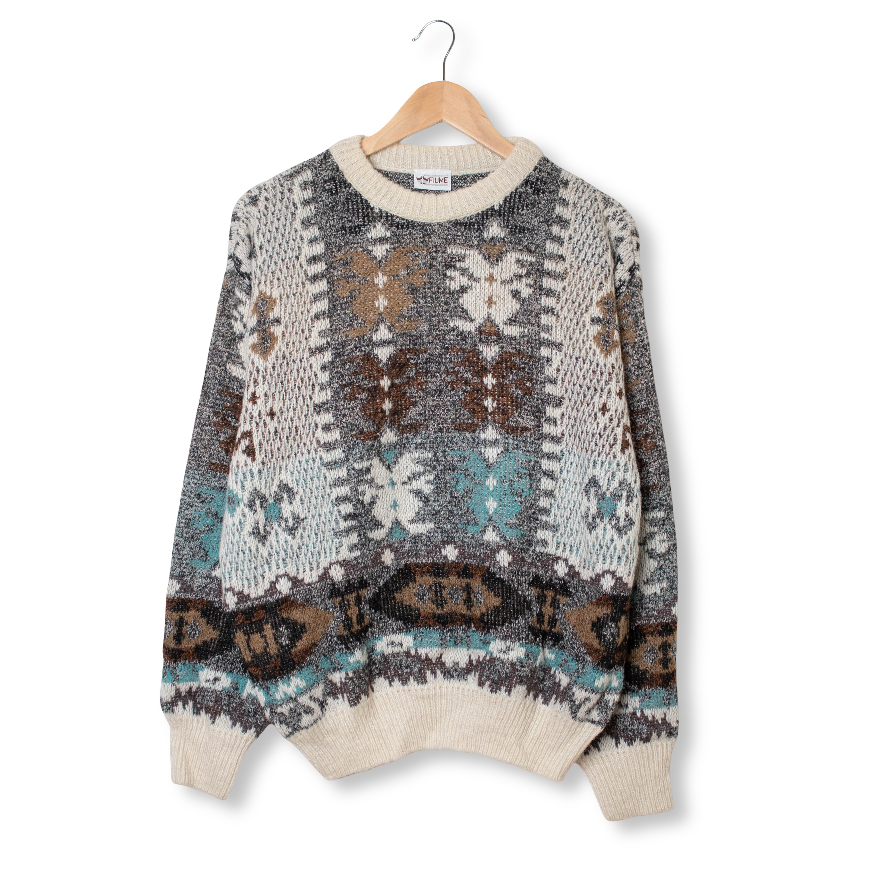 Vintage 80s 90s multicolor abstract Sweater - Size L