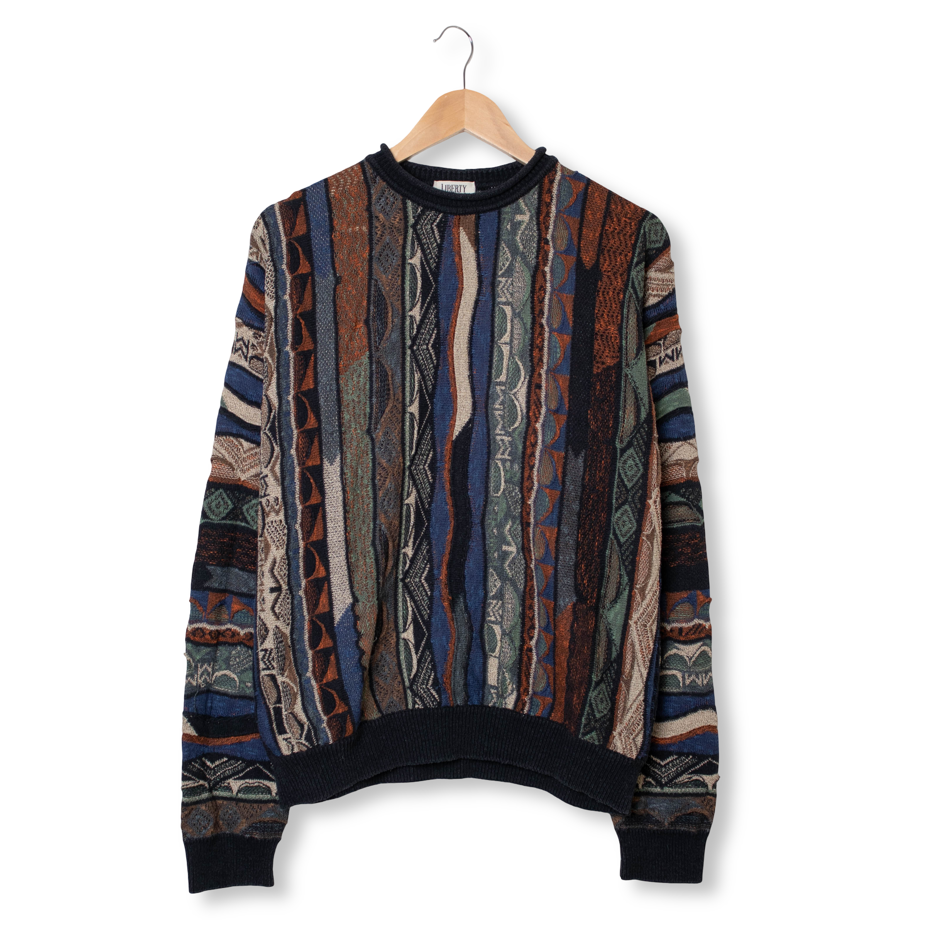 Vintage 80s 90s multicolor 3d pattern Sweater - Size M/L