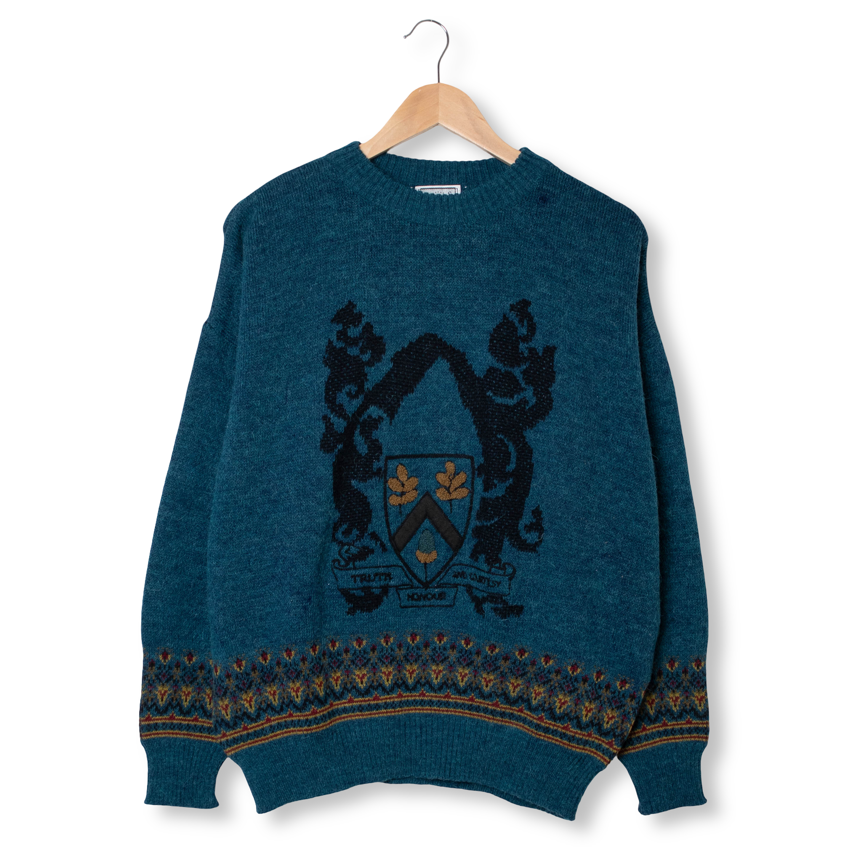 Vintage 80s 90s blue 50% alpaka and wool Sweater - Size L