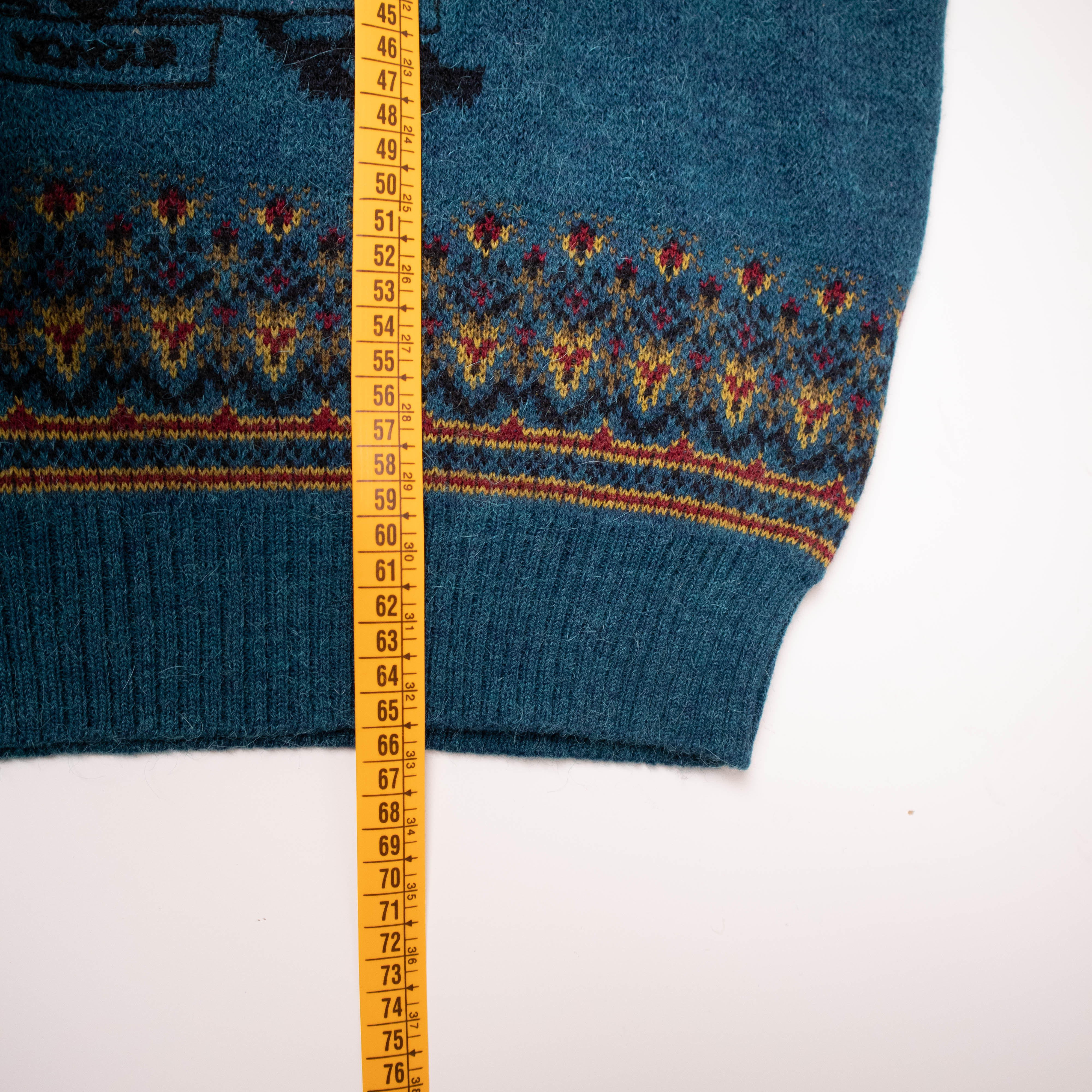 Vintage 80s 90s blue 50% alpaka and wool Sweater - Size L