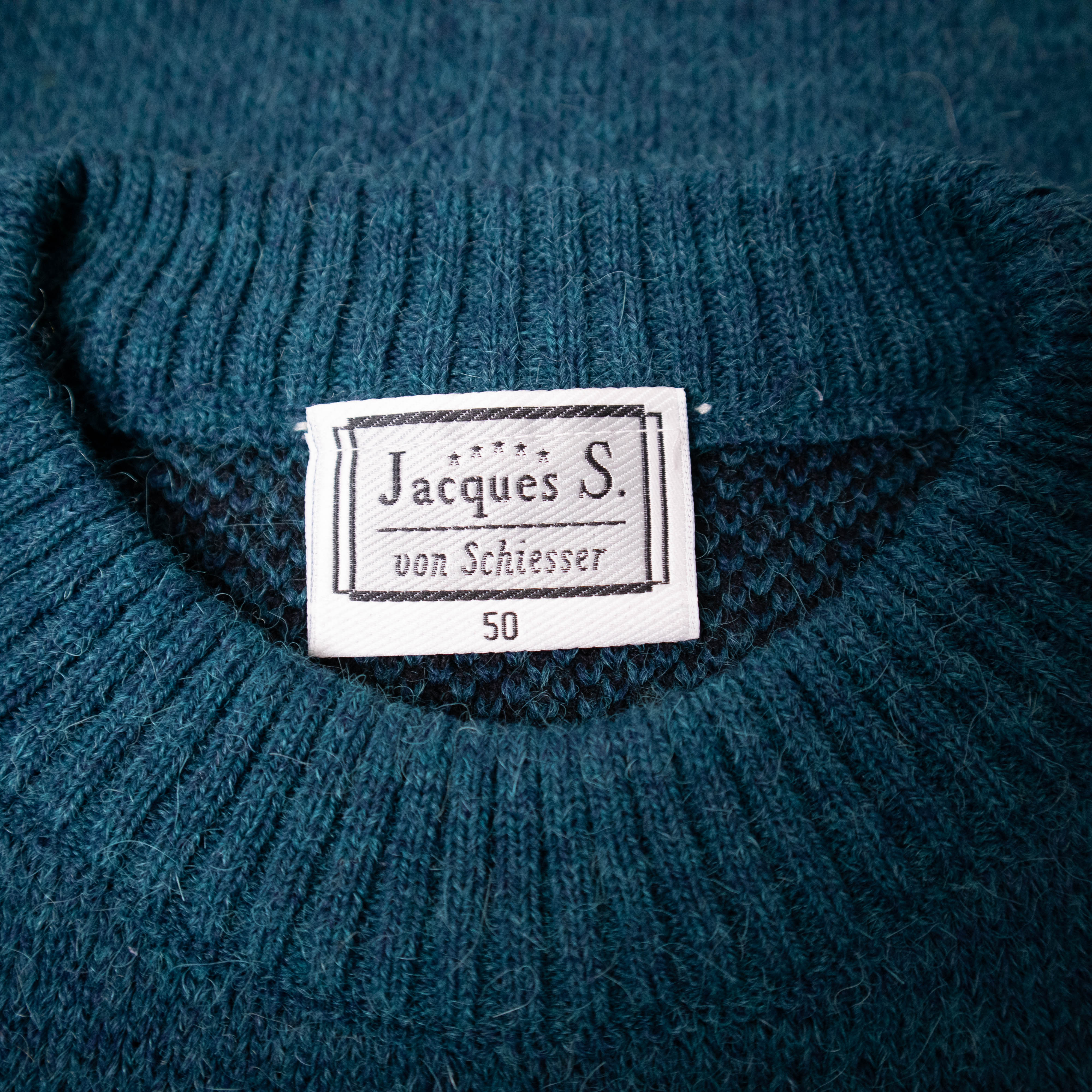 Vintage 80s 90s blue 50% alpaka and wool Sweater - Size L