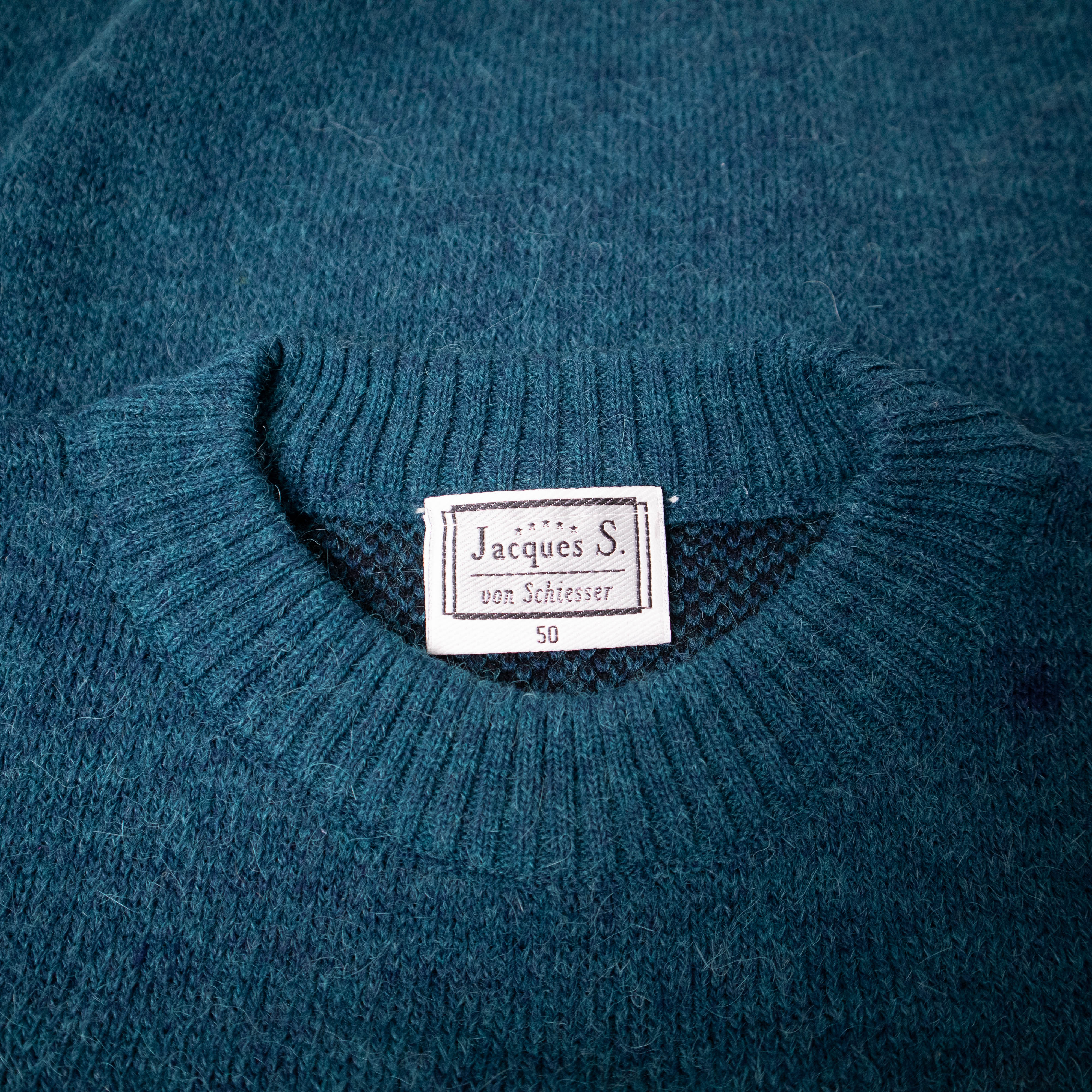 Vintage 80s 90s blue 50% alpaka and wool Sweater - Size L