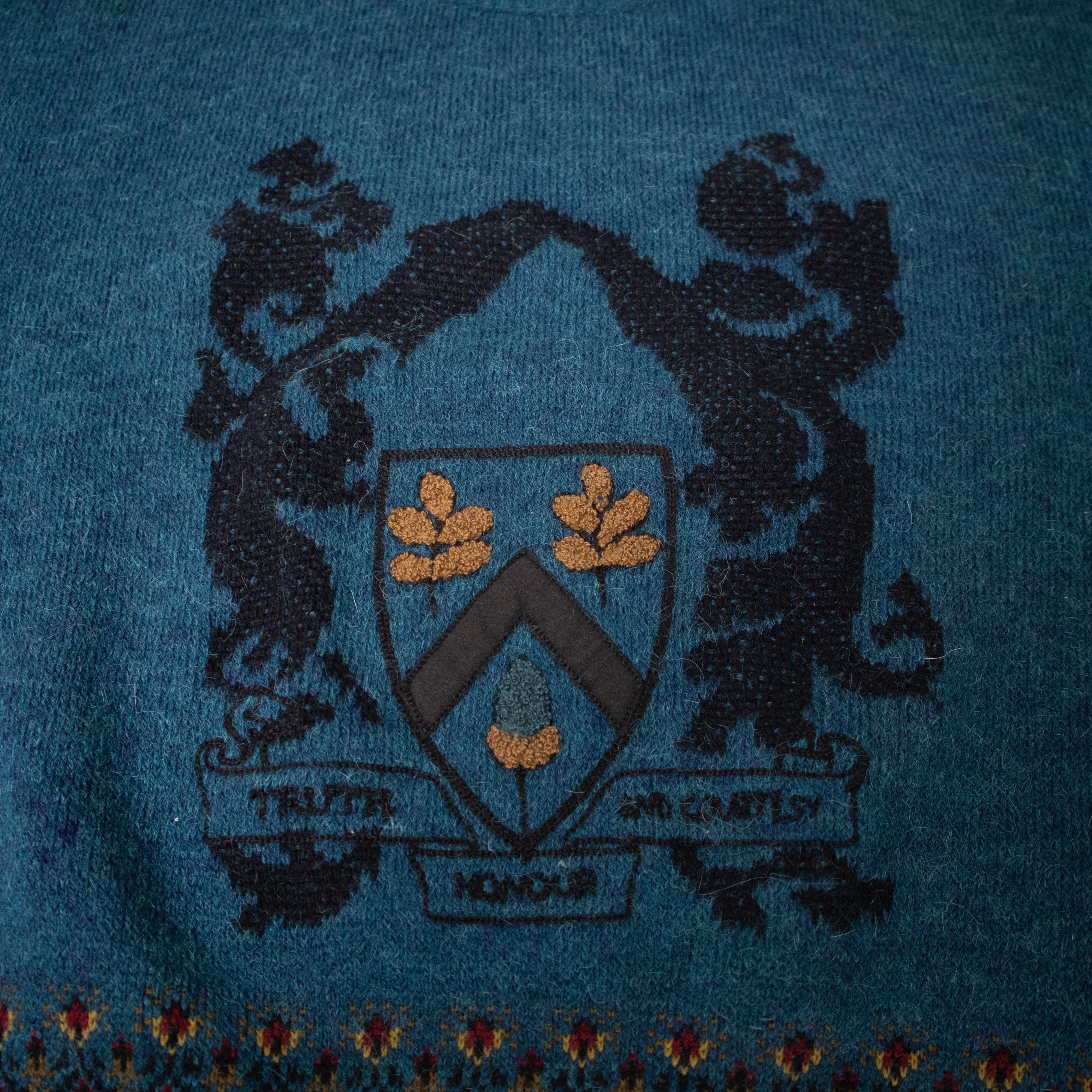 Vintage 80s 90s blue 50% alpaka and wool Sweater - Size L