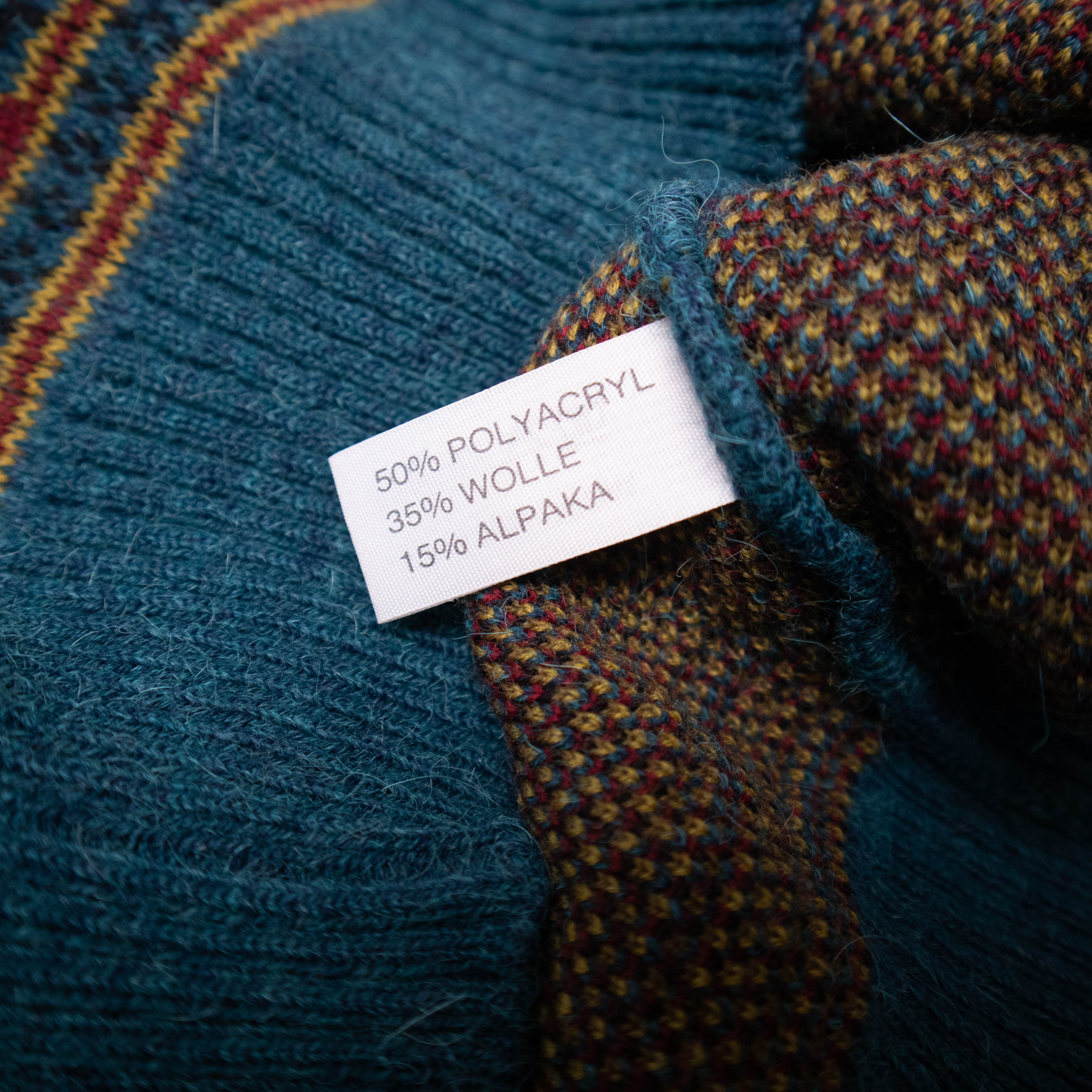 Vintage 80s 90s blue 50% alpaka and wool Sweater - Size L