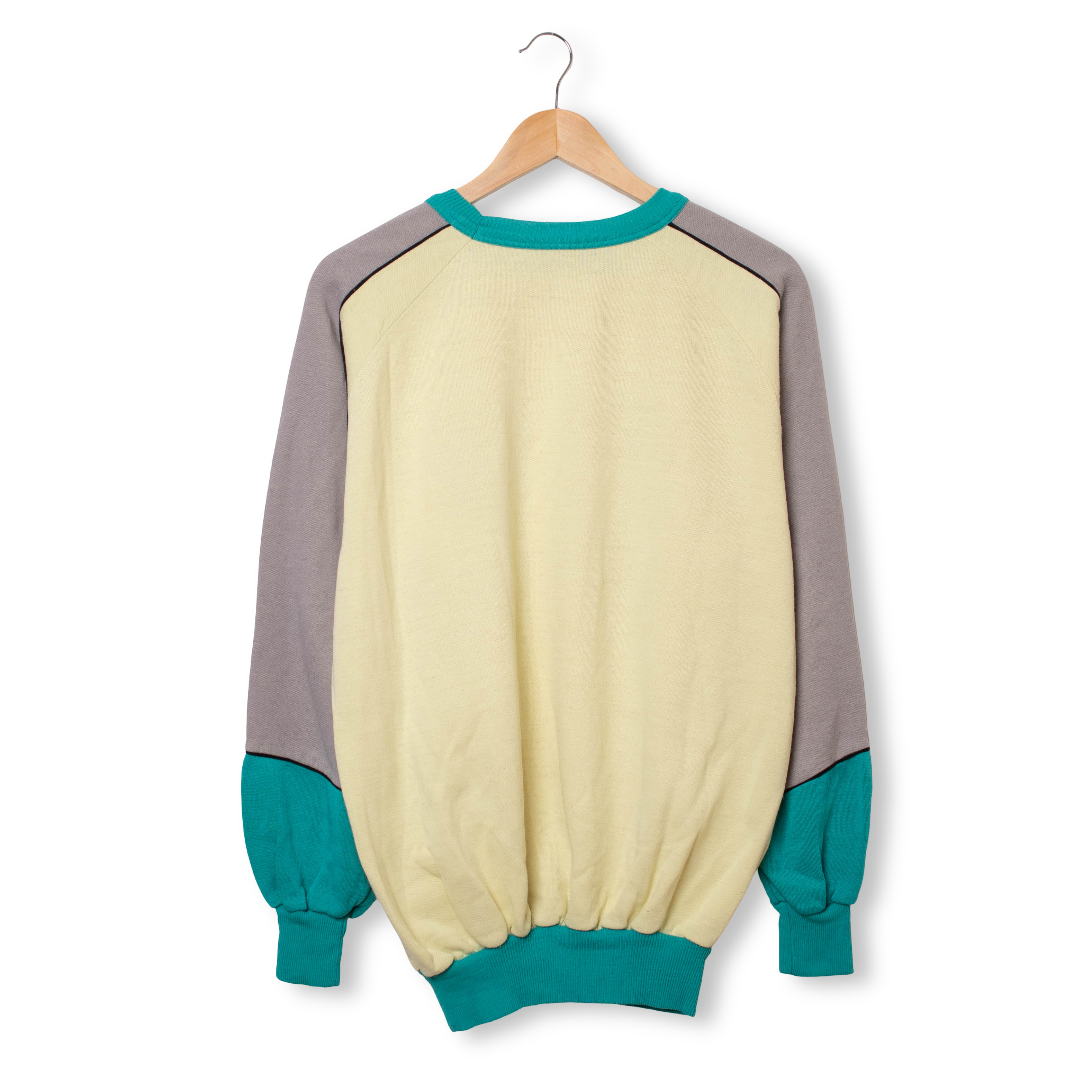 Vintage 80s 90s biege and grey printed Sweatshirt - Size L/XL