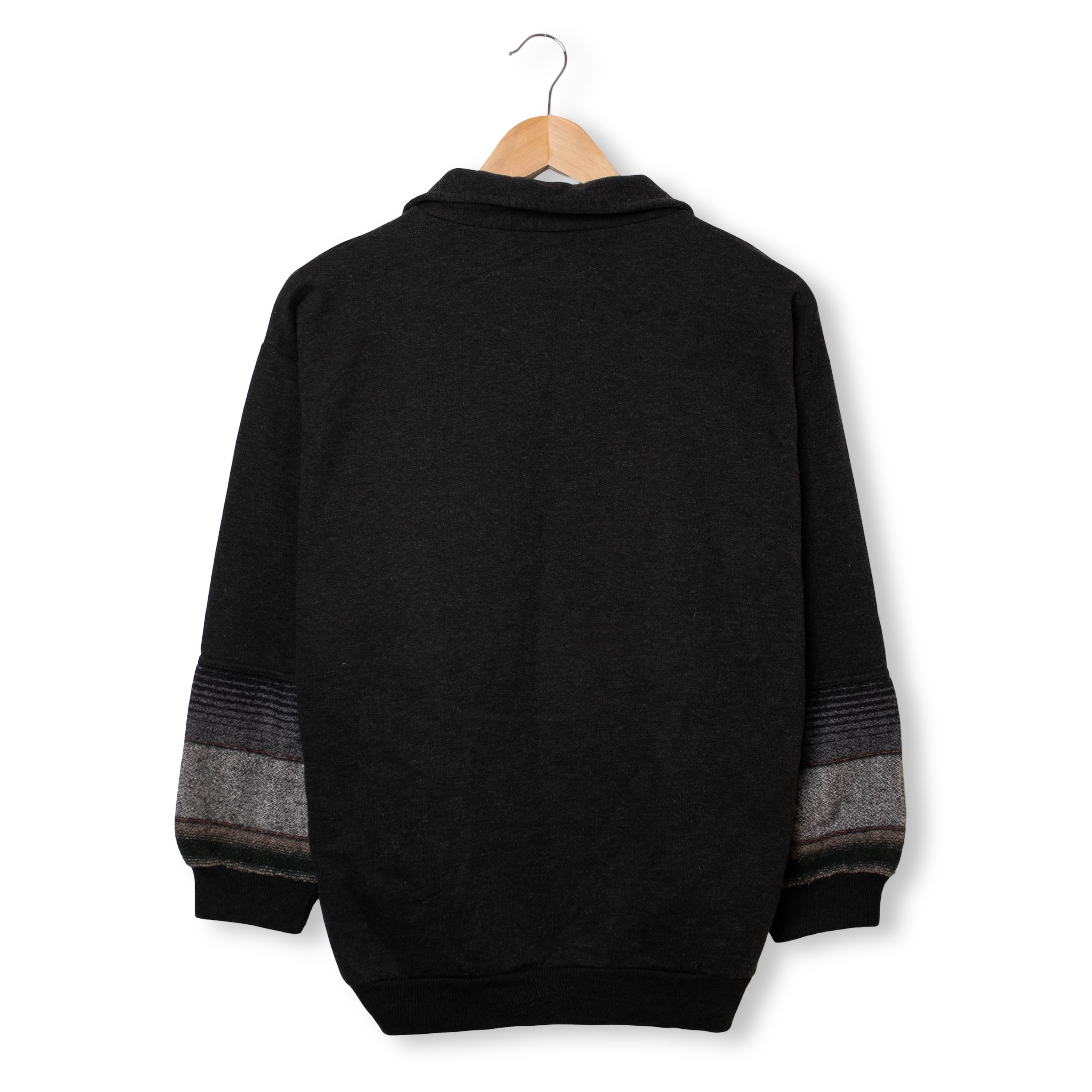 Vintage 80s 90s dark grey zip embroidered Sweatshirt - Size M