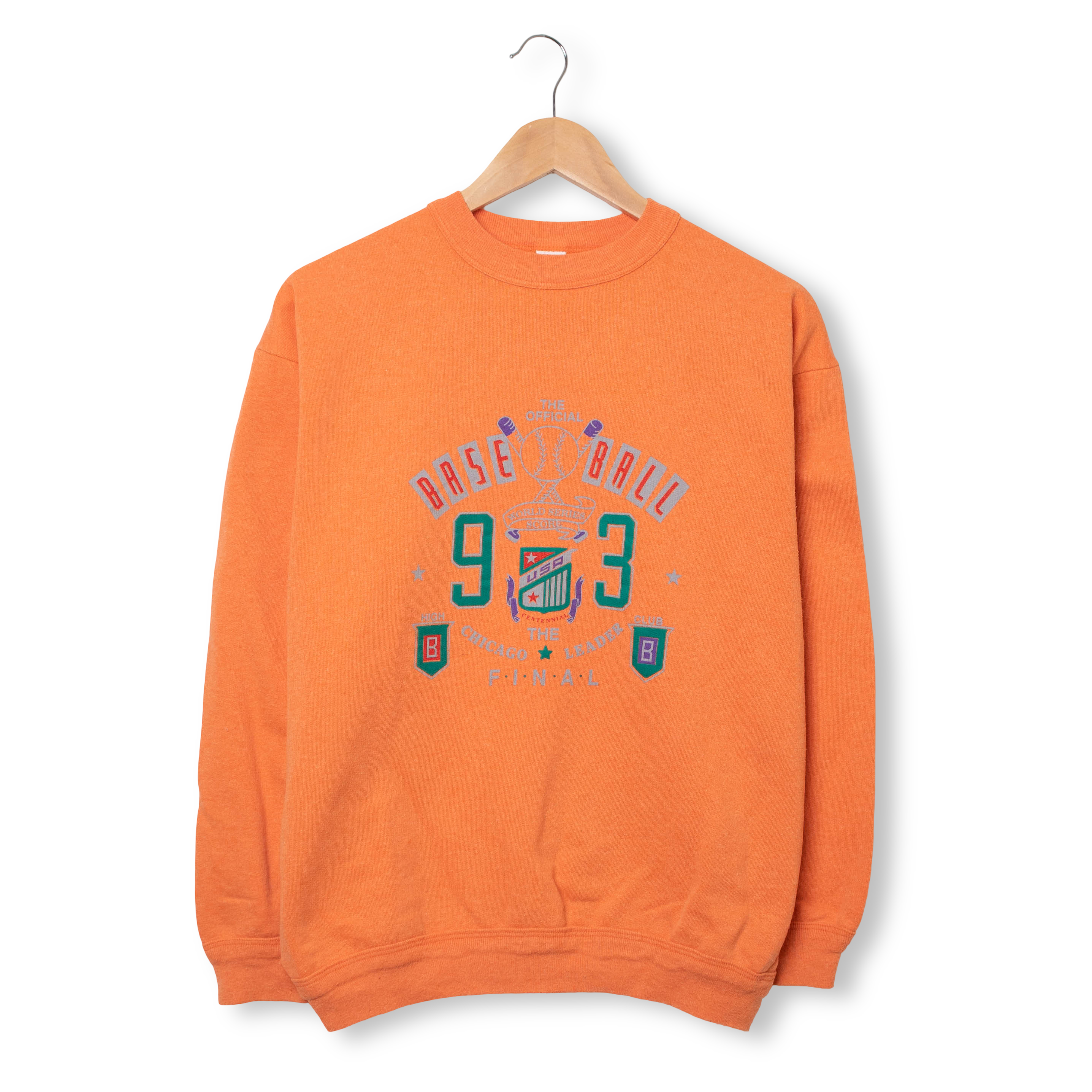 Vintage 80s 90s orange printed Sweatshirt - Size M