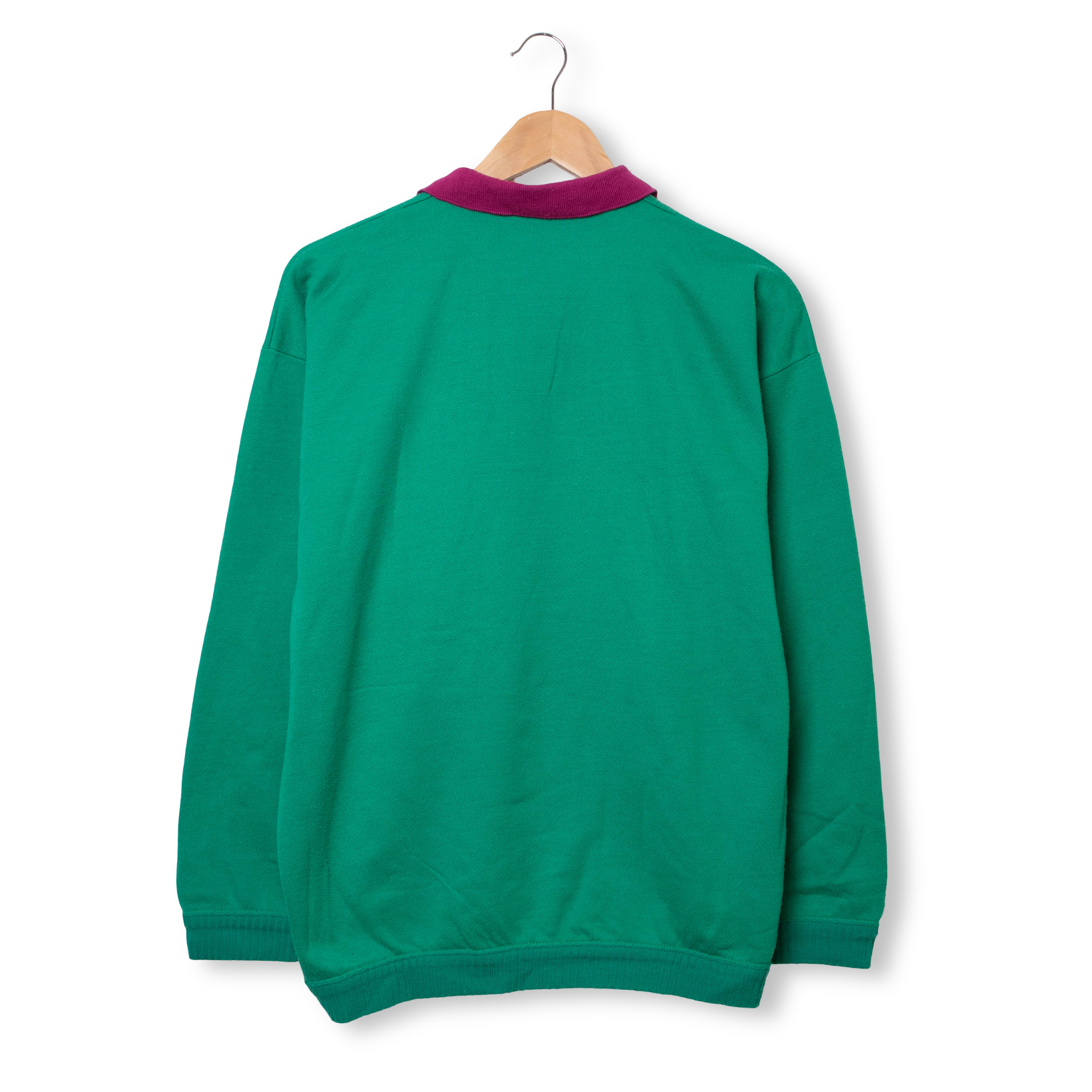 Vintage 80s 90s green printed buttoned Sweatshirt - Size L