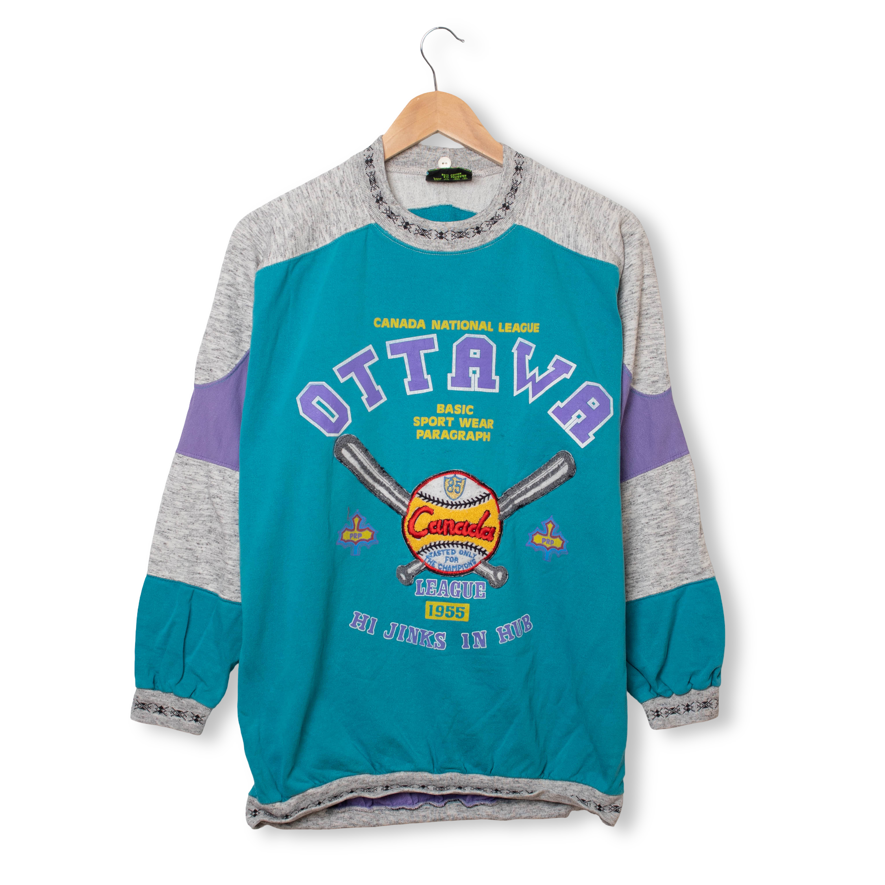 Vintage 80s 90s blue and grey Ottawa baseball Sweatshirt - Size M/L