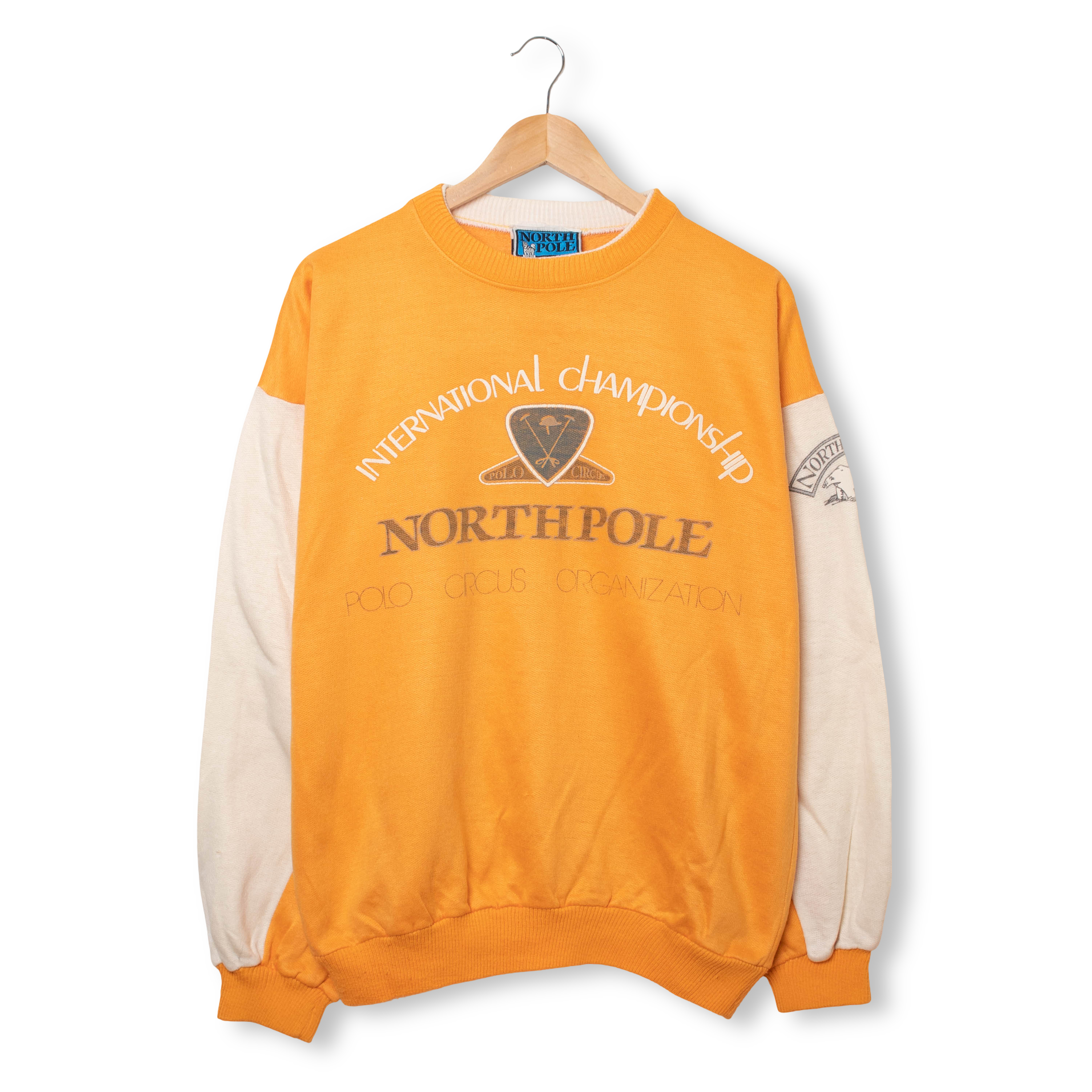 Vintage 80s 90s white and orange printed Sweatshirt - Size M/L