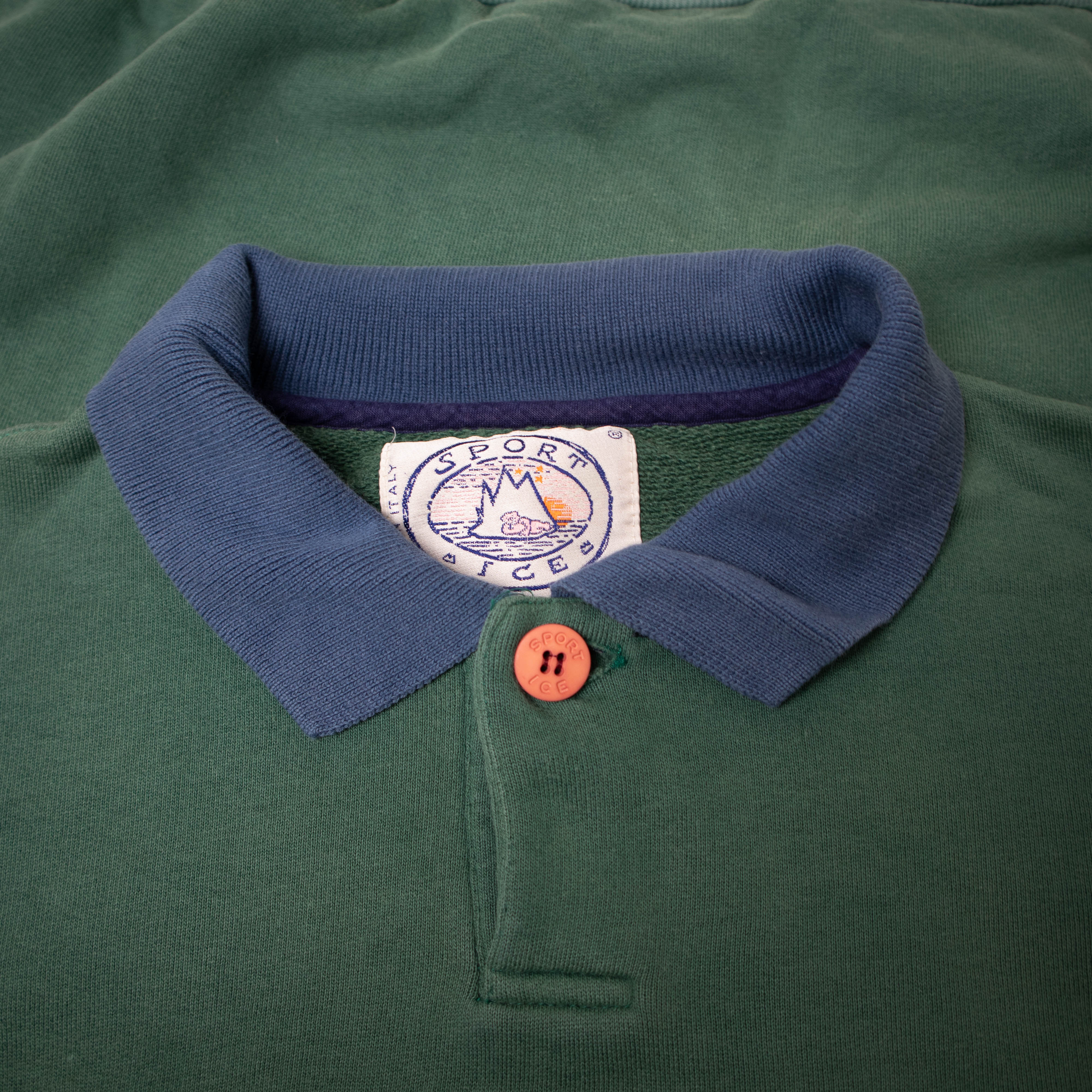 Vintage 80s 90s dark green embroidered Sweatshirt - Size L