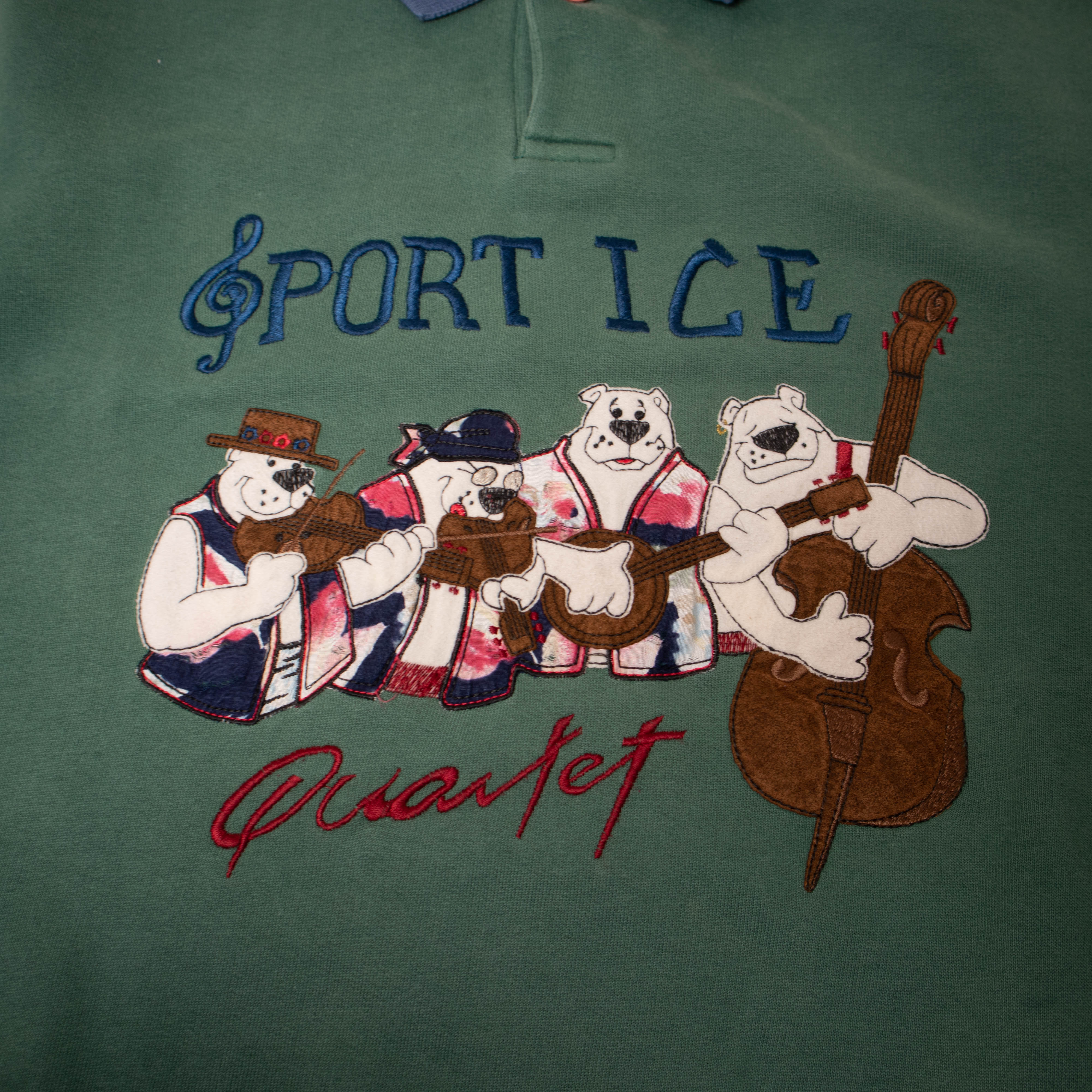 Vintage 80s 90s dark green embroidered Sweatshirt - Size L