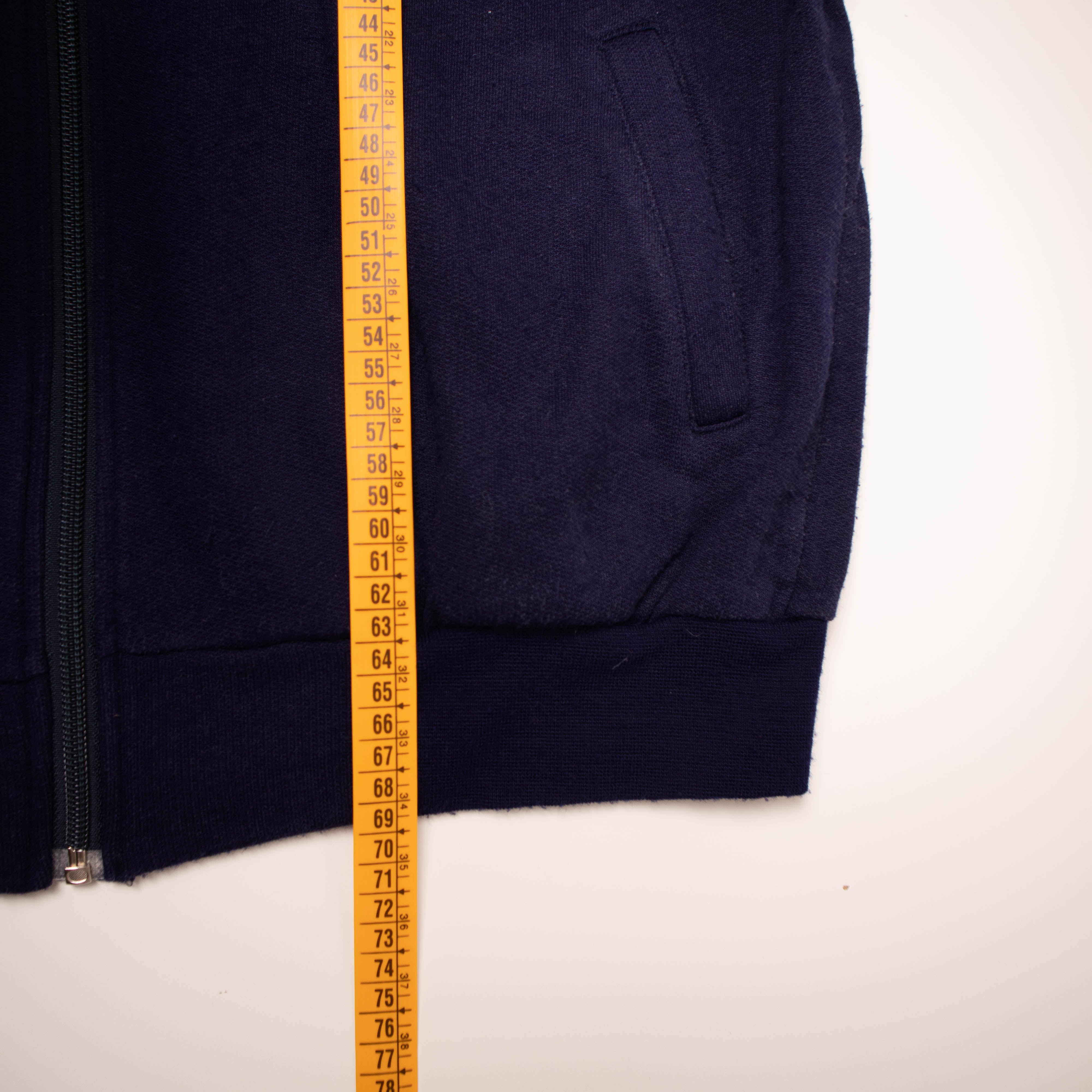 Vintage 80s 90s navy abstract full zip Sweatshirt - Size L/XL