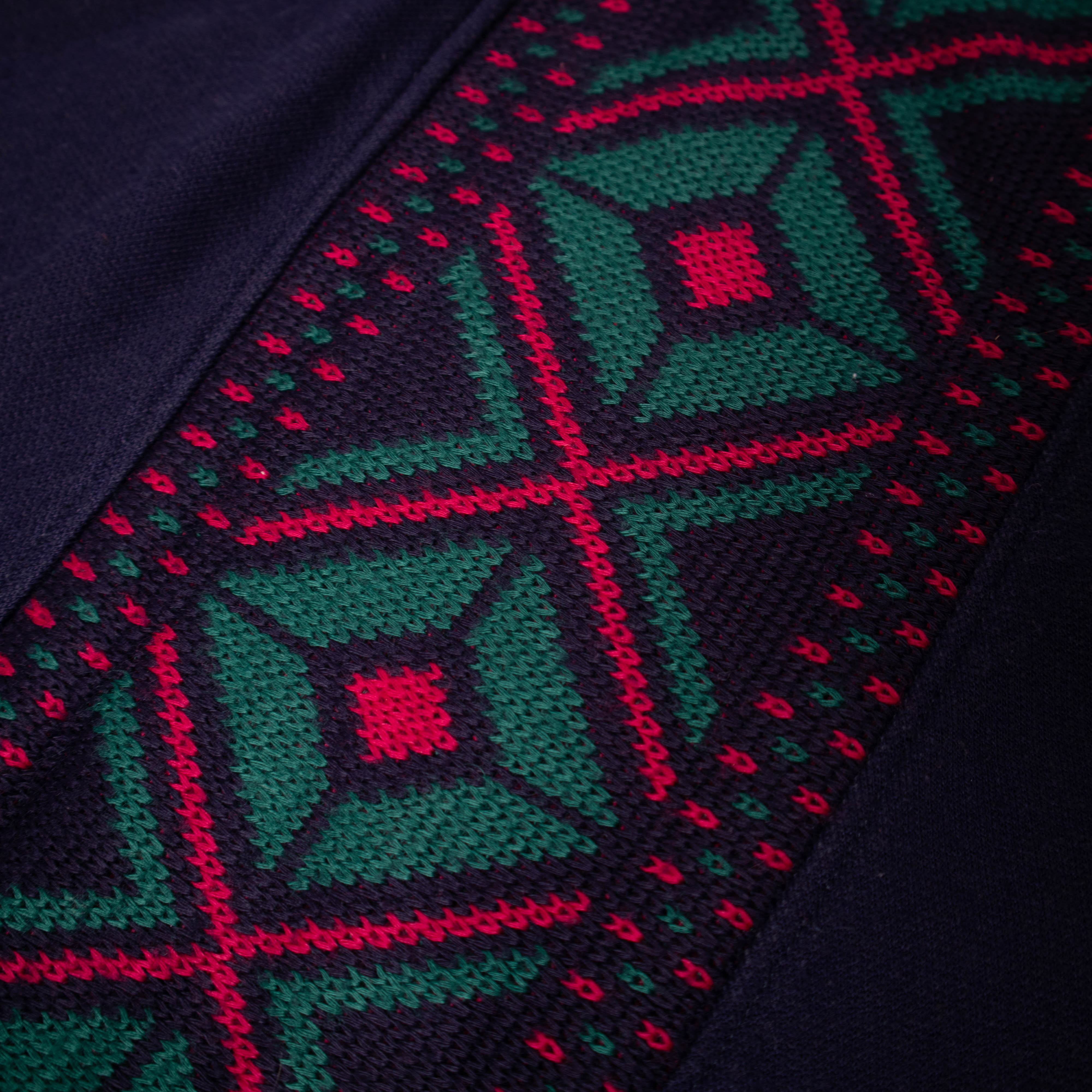 Vintage 80s 90s navy abstract full zip Sweatshirt - Size L/XL