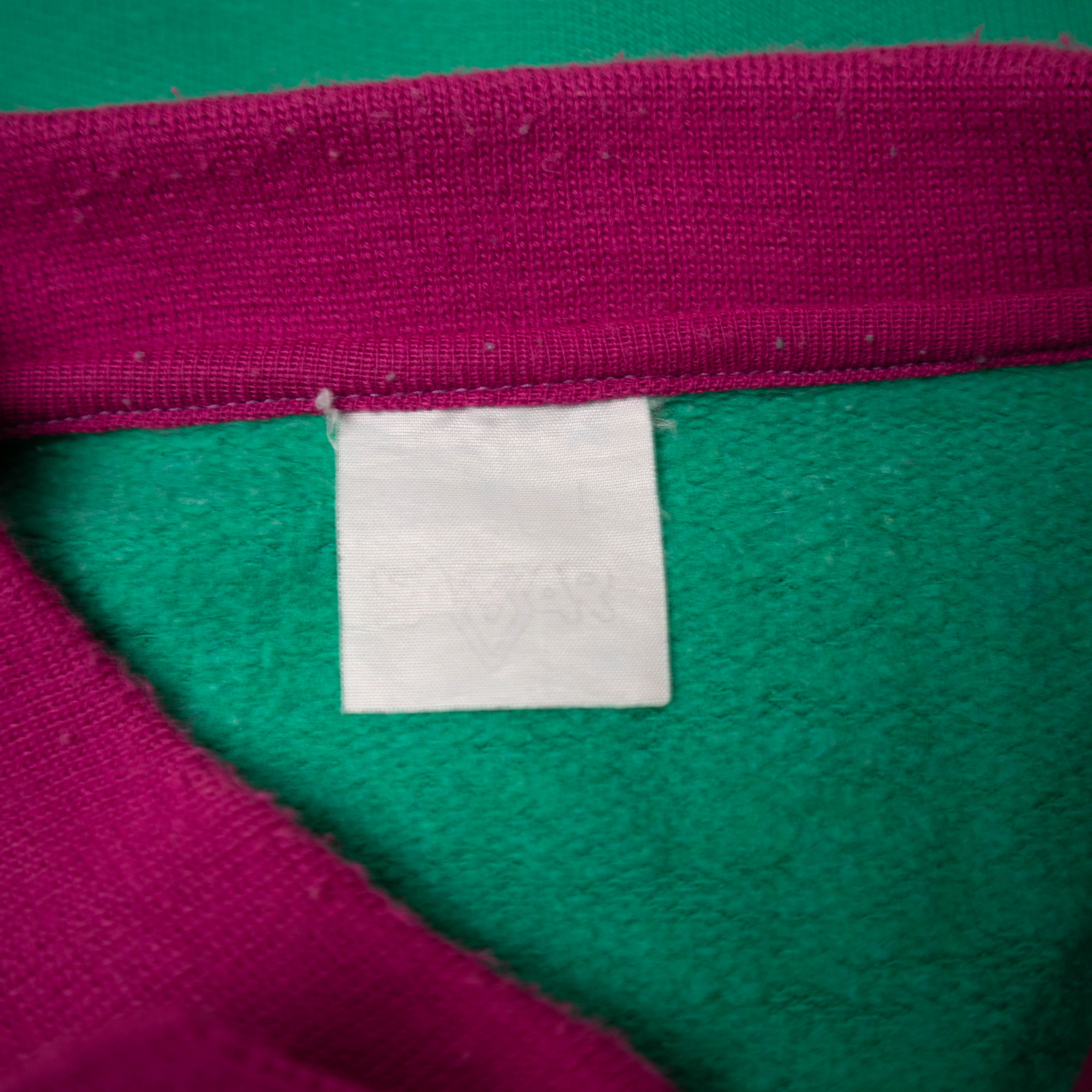 Vintage 80s 90s green printed buttoned Sweatshirt - Size L