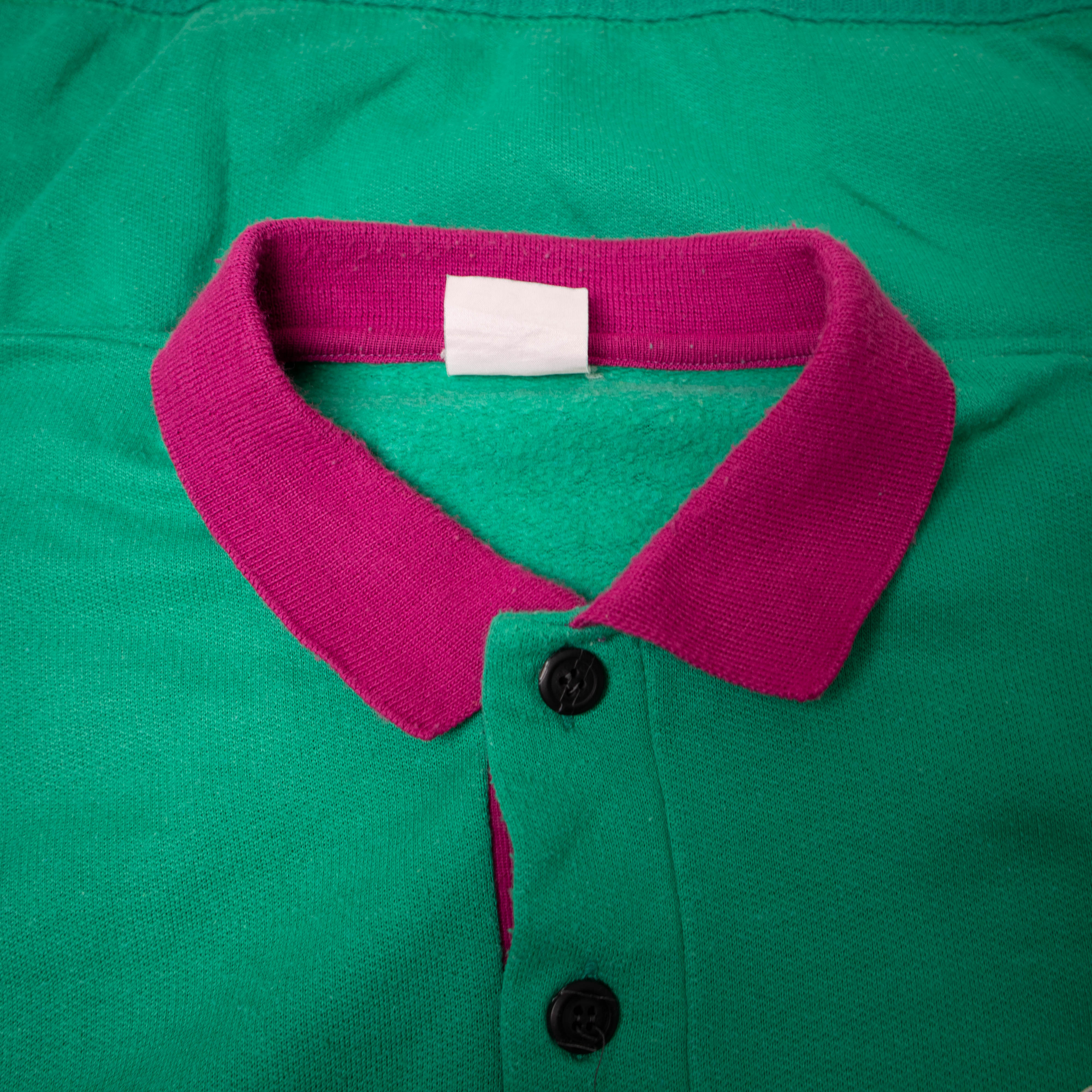 Vintage 80s 90s green printed buttoned Sweatshirt - Size L