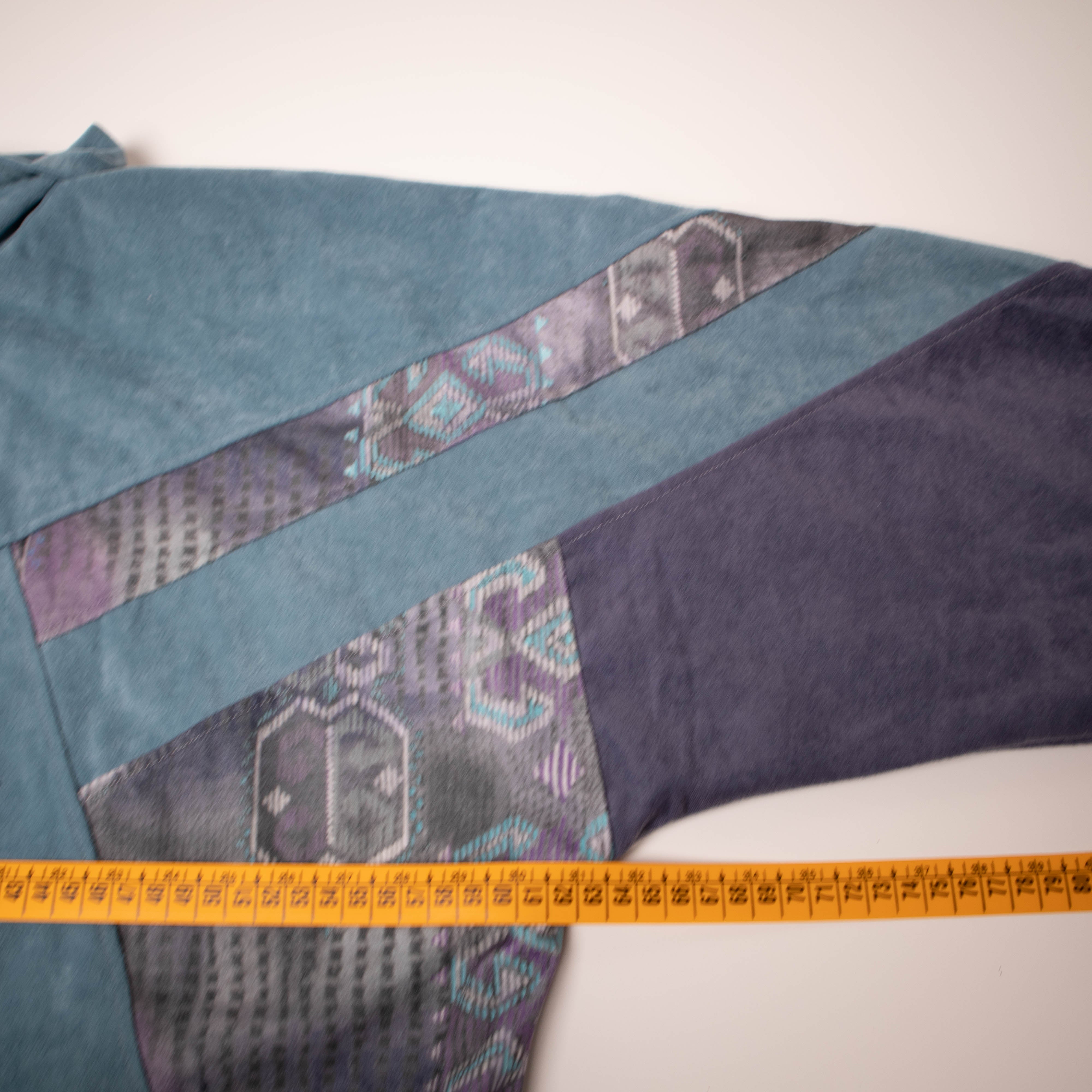 Vintage 80s 90s blue and purple full zip Sweatshirt - Size L