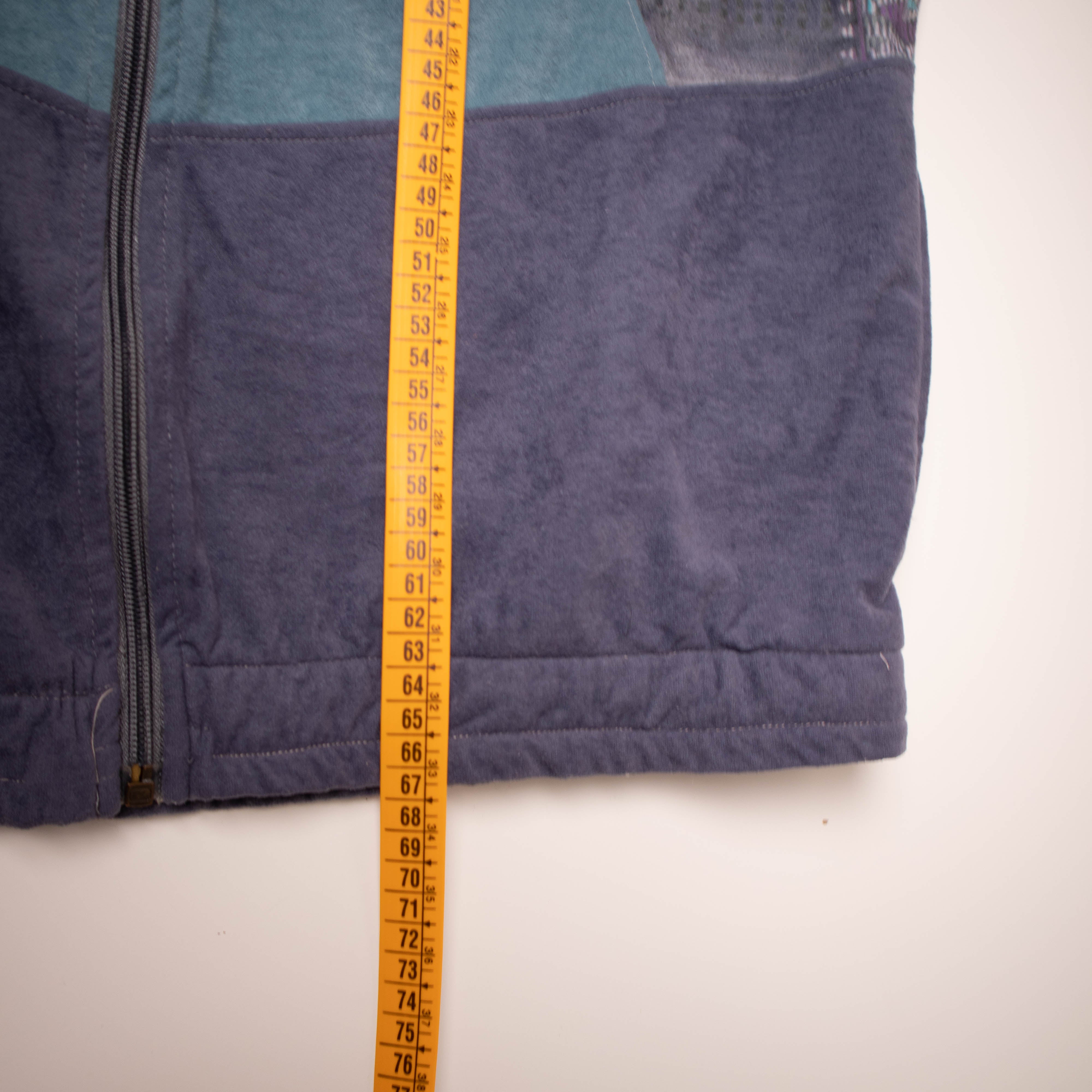 Vintage 80s 90s blue and purple full zip Sweatshirt - Size L