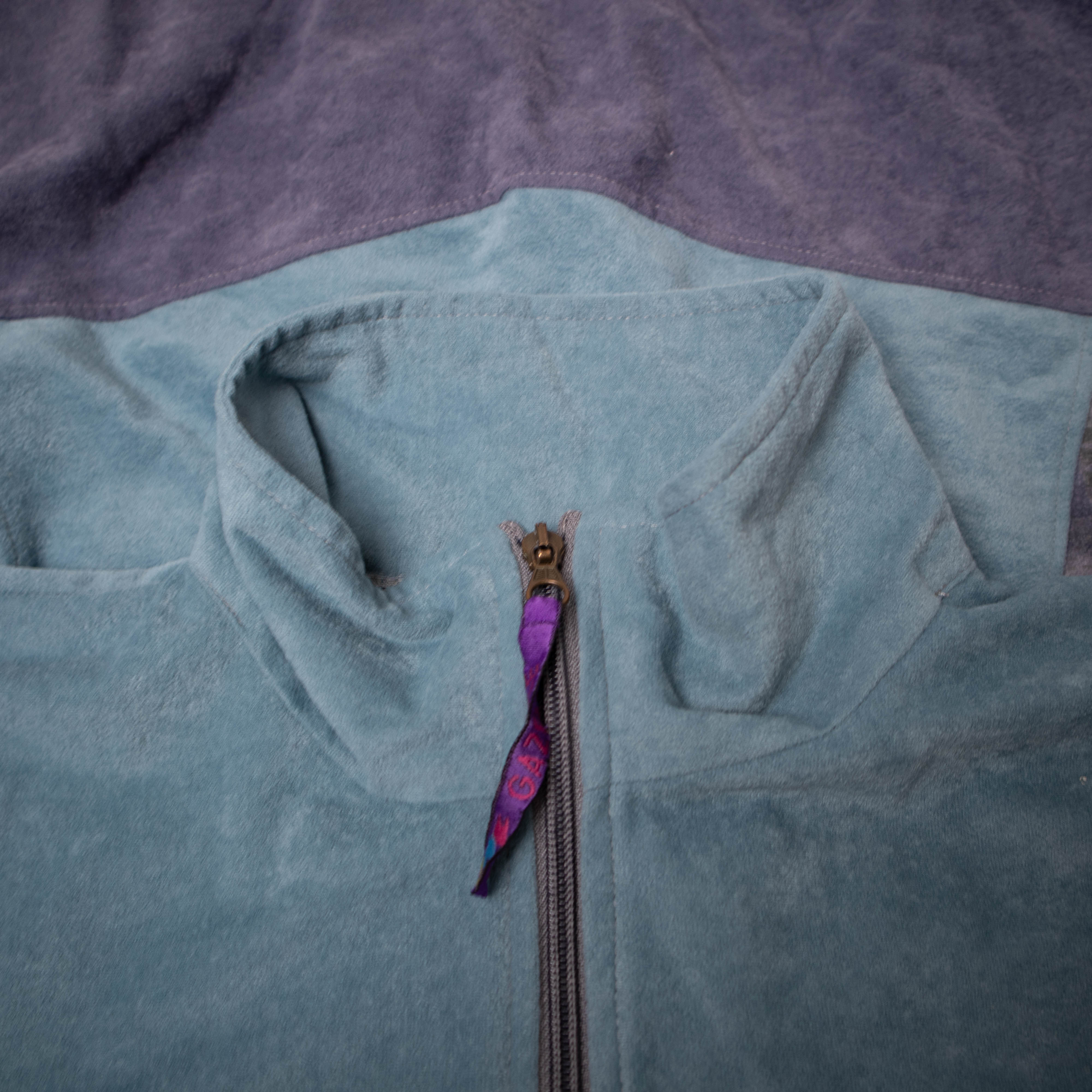 Vintage 80s 90s blue and purple full zip Sweatshirt - Size L