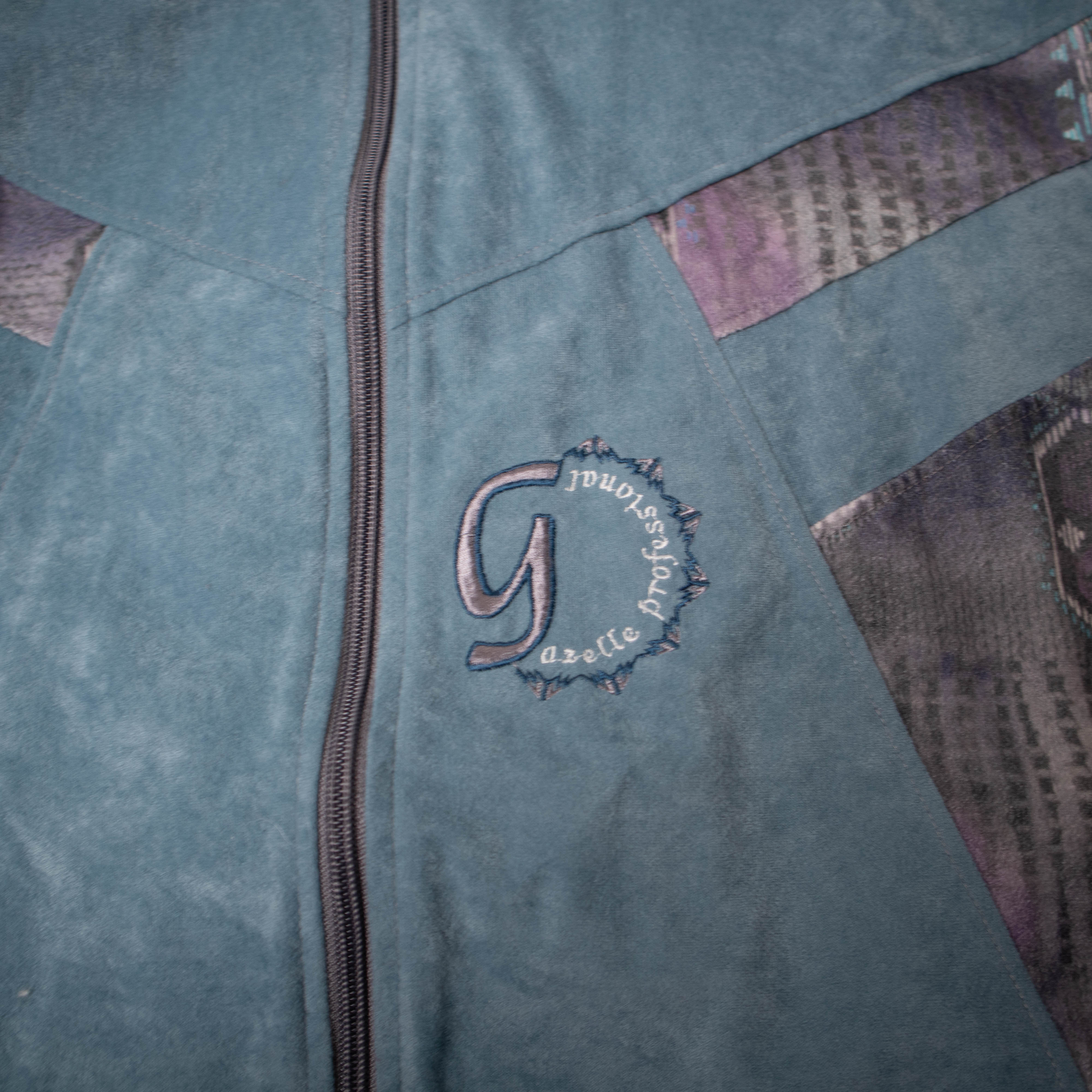 Vintage 80s 90s blue and purple full zip Sweatshirt - Size L