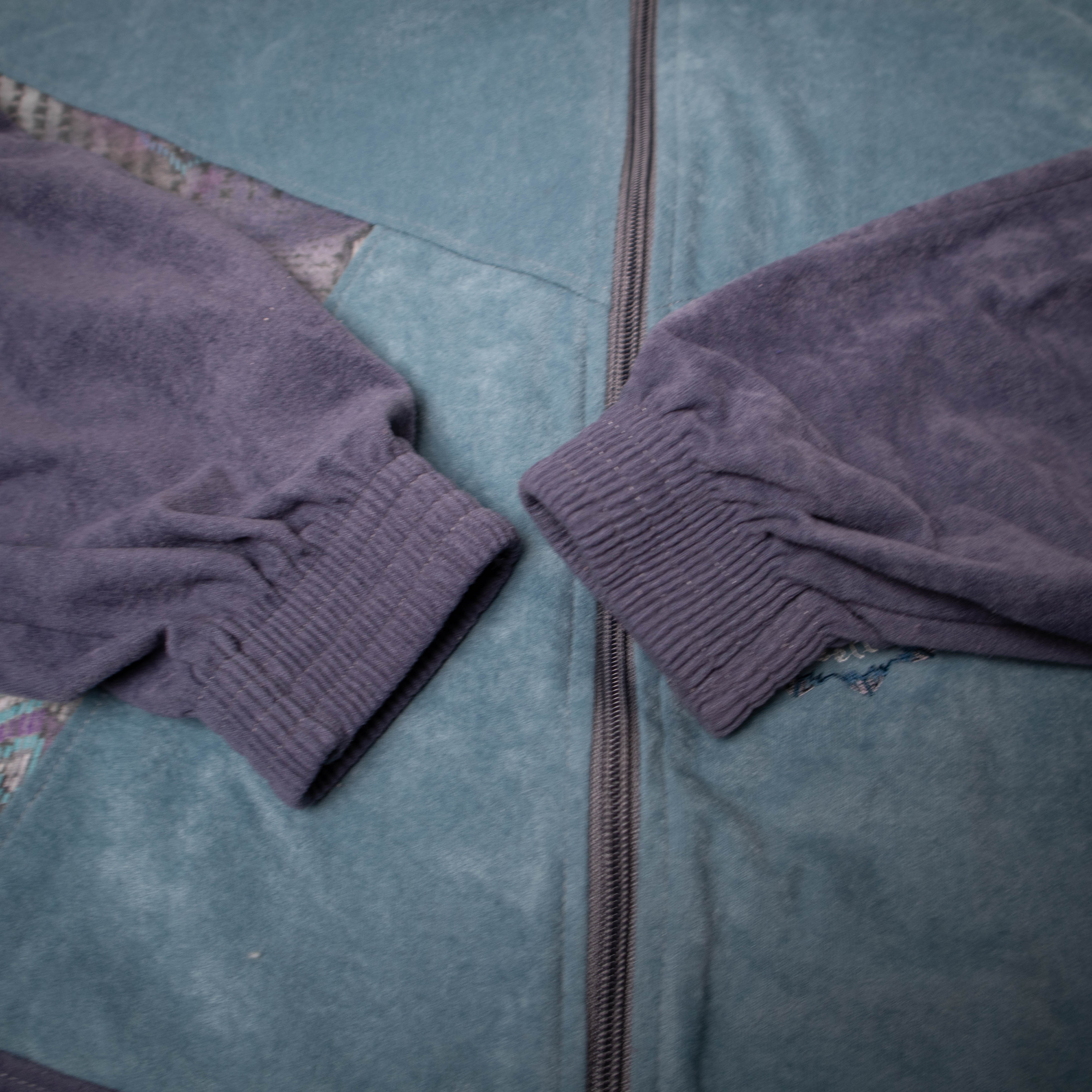 Vintage 80s 90s blue and purple full zip Sweatshirt - Size L