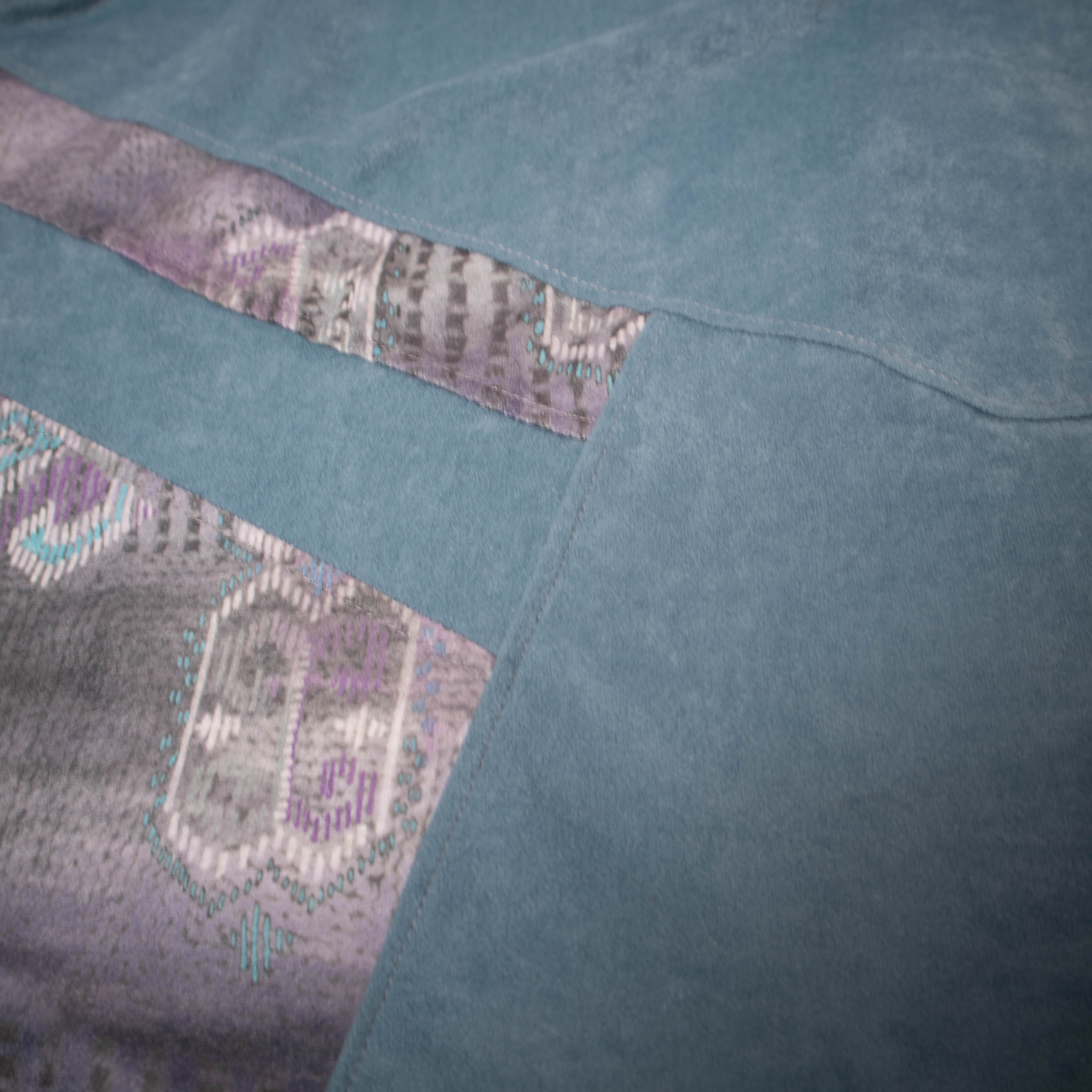 Vintage 80s 90s blue and purple full zip Sweatshirt - Size L