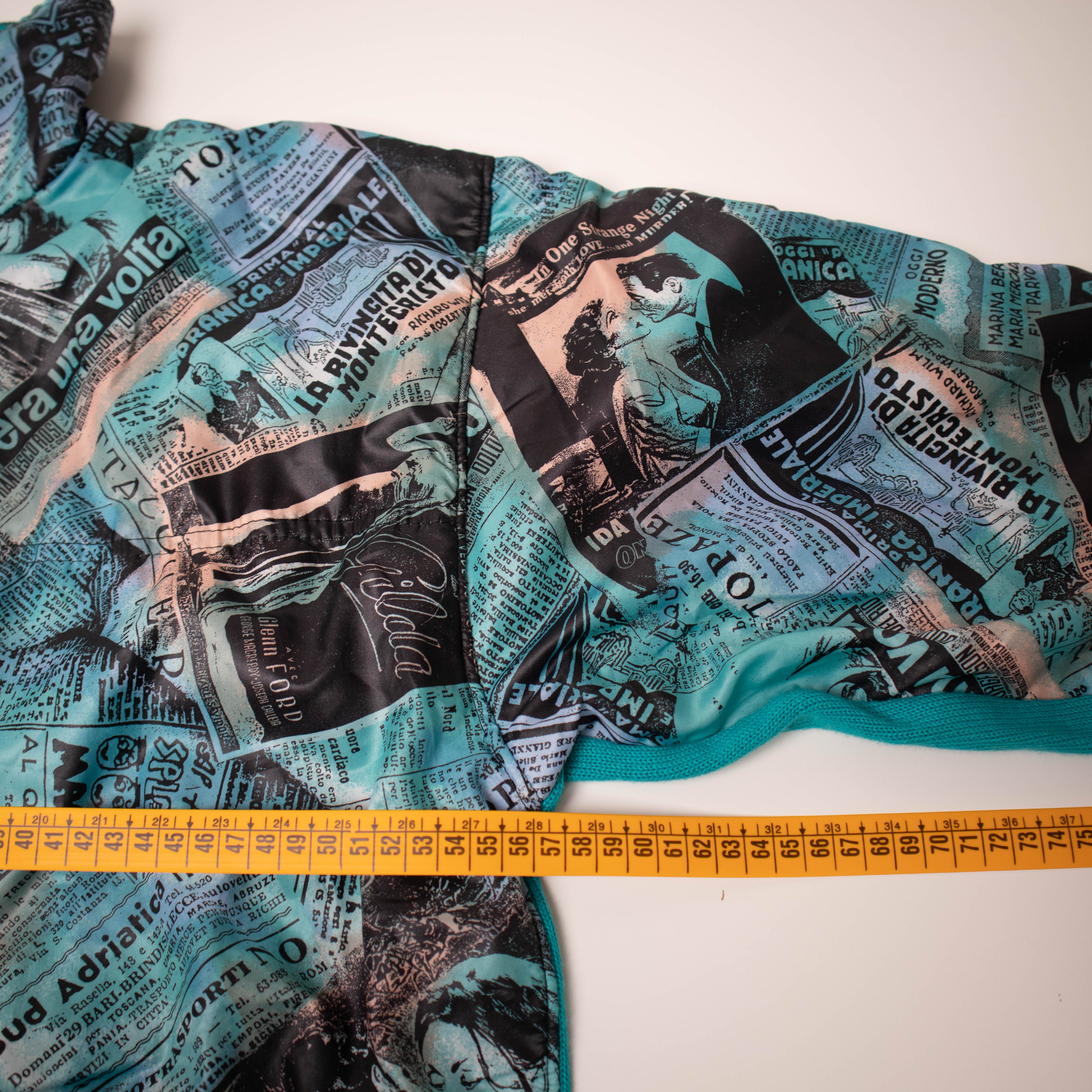 Vintage 80s 90s abstract green 80% wool full zip Sweatshirt - Size L