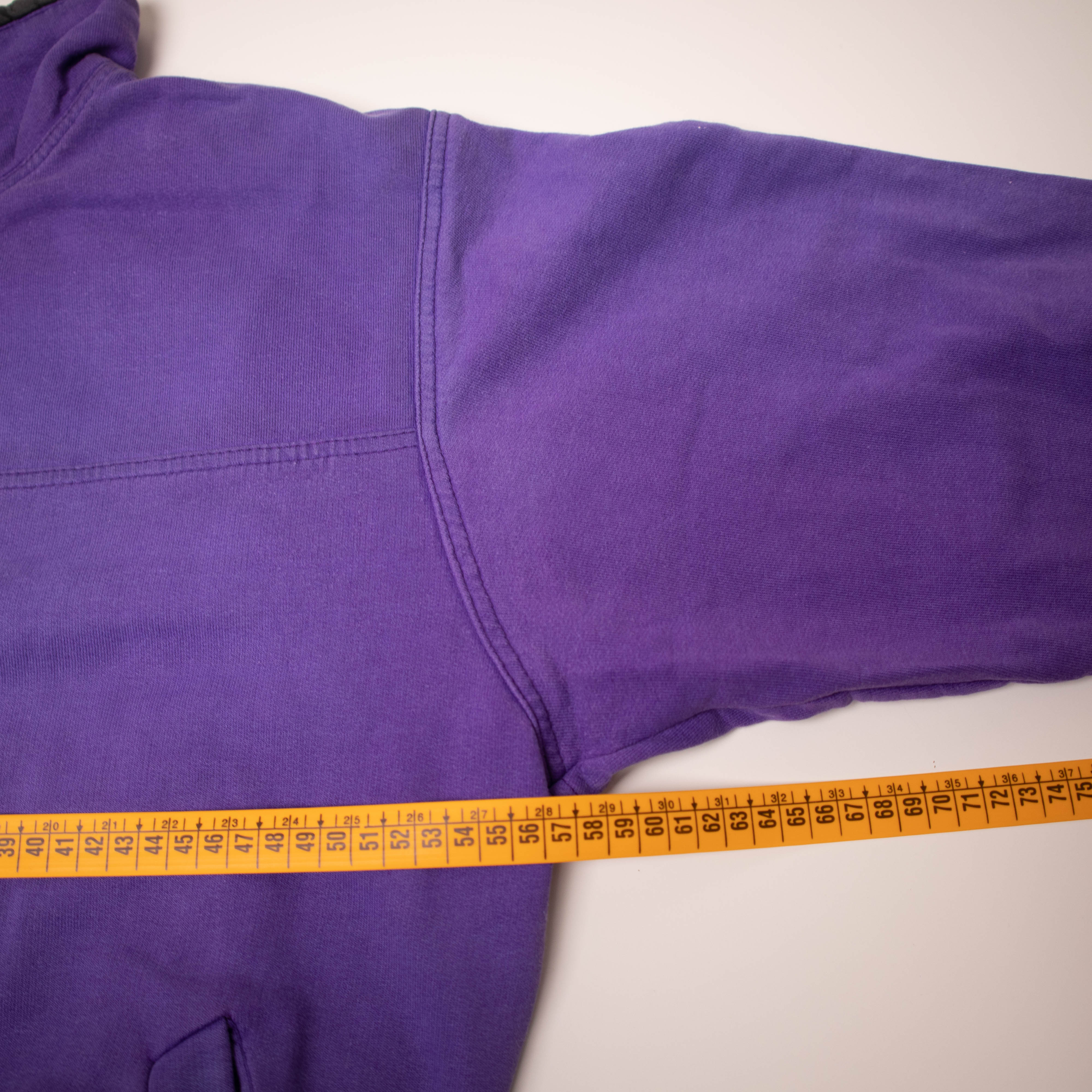 Vintage 80s 90s purple faded printed zip Sweatshirt - Size S