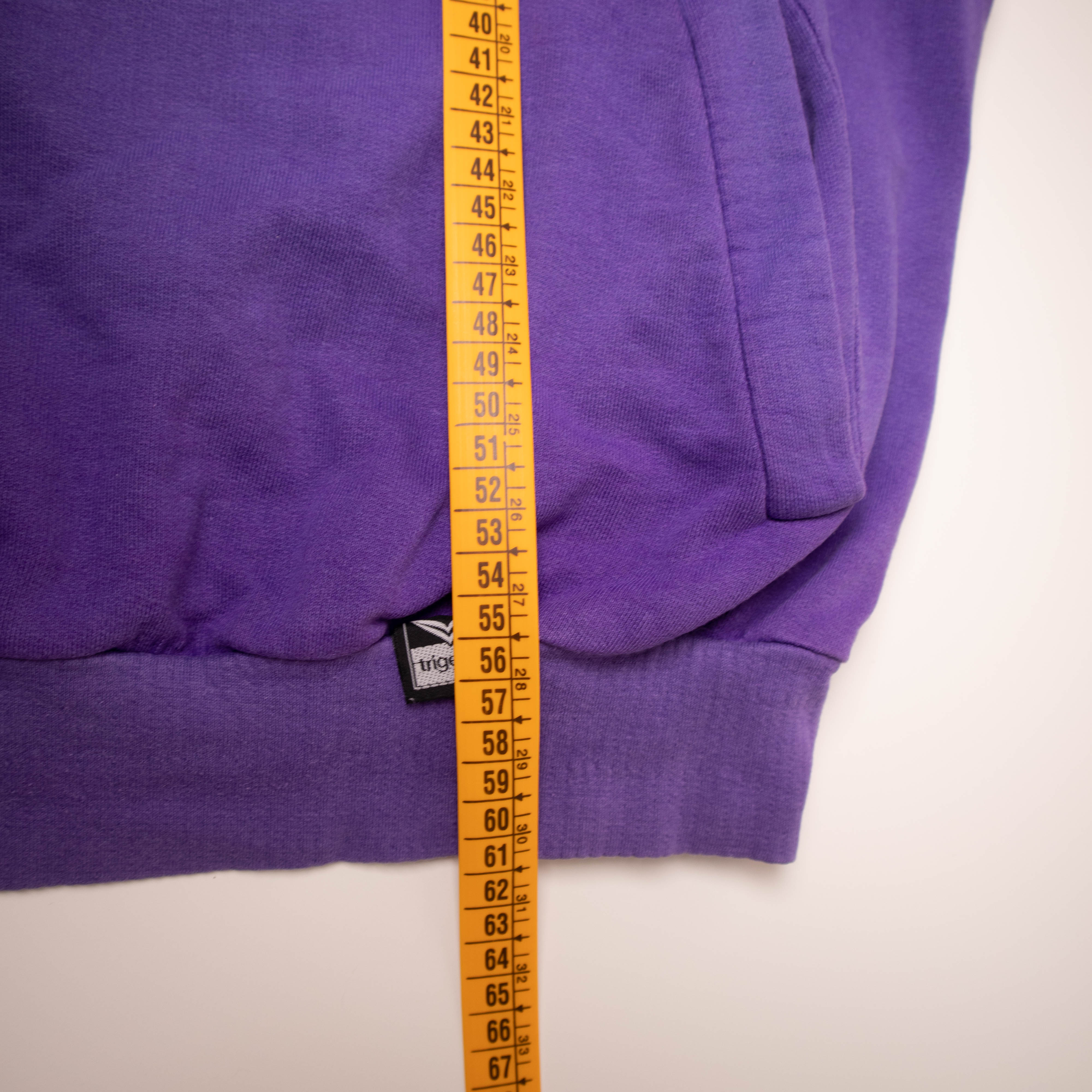 Vintage 80s 90s purple faded printed zip Sweatshirt - Size S