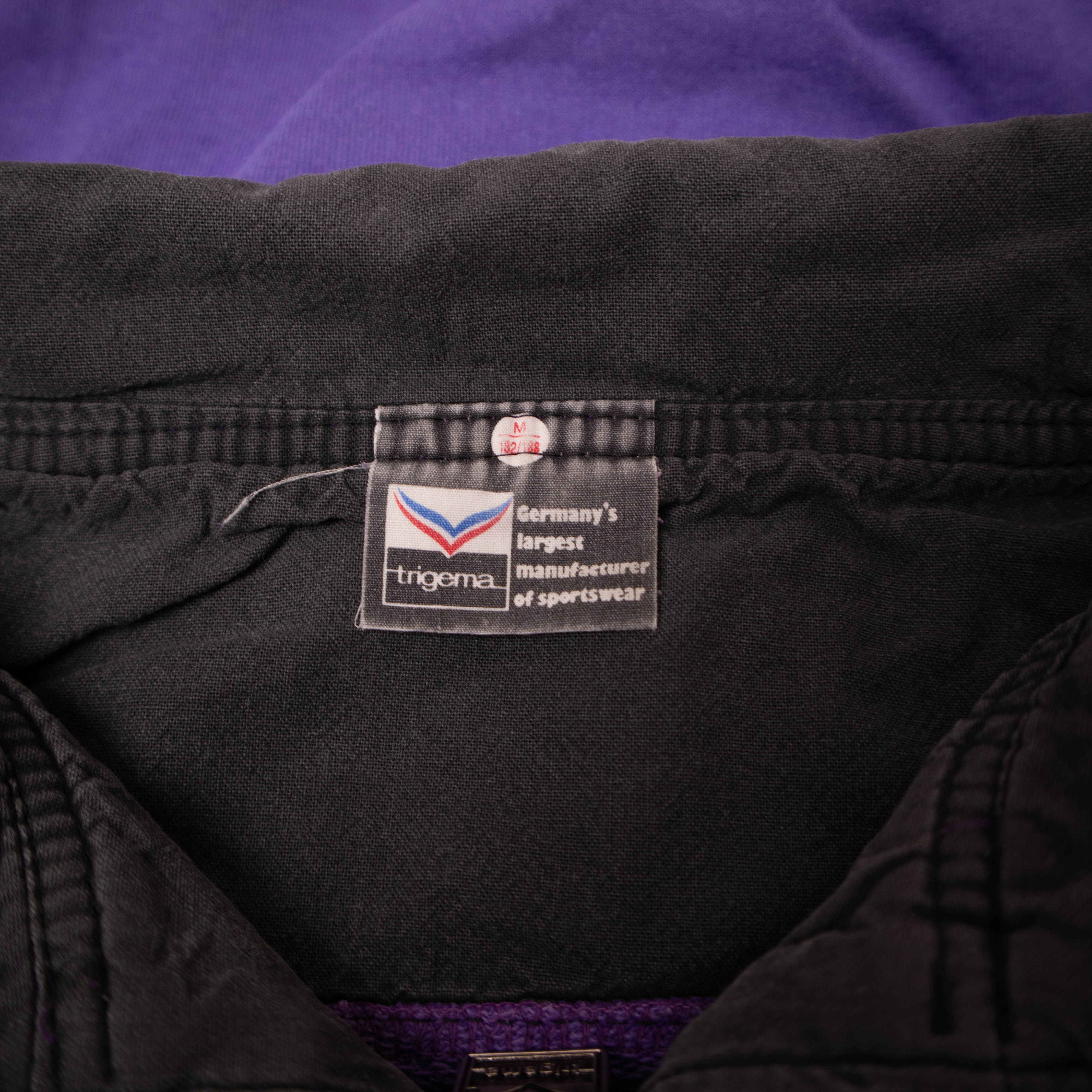 Vintage 80s 90s purple faded printed zip Sweatshirt - Size S