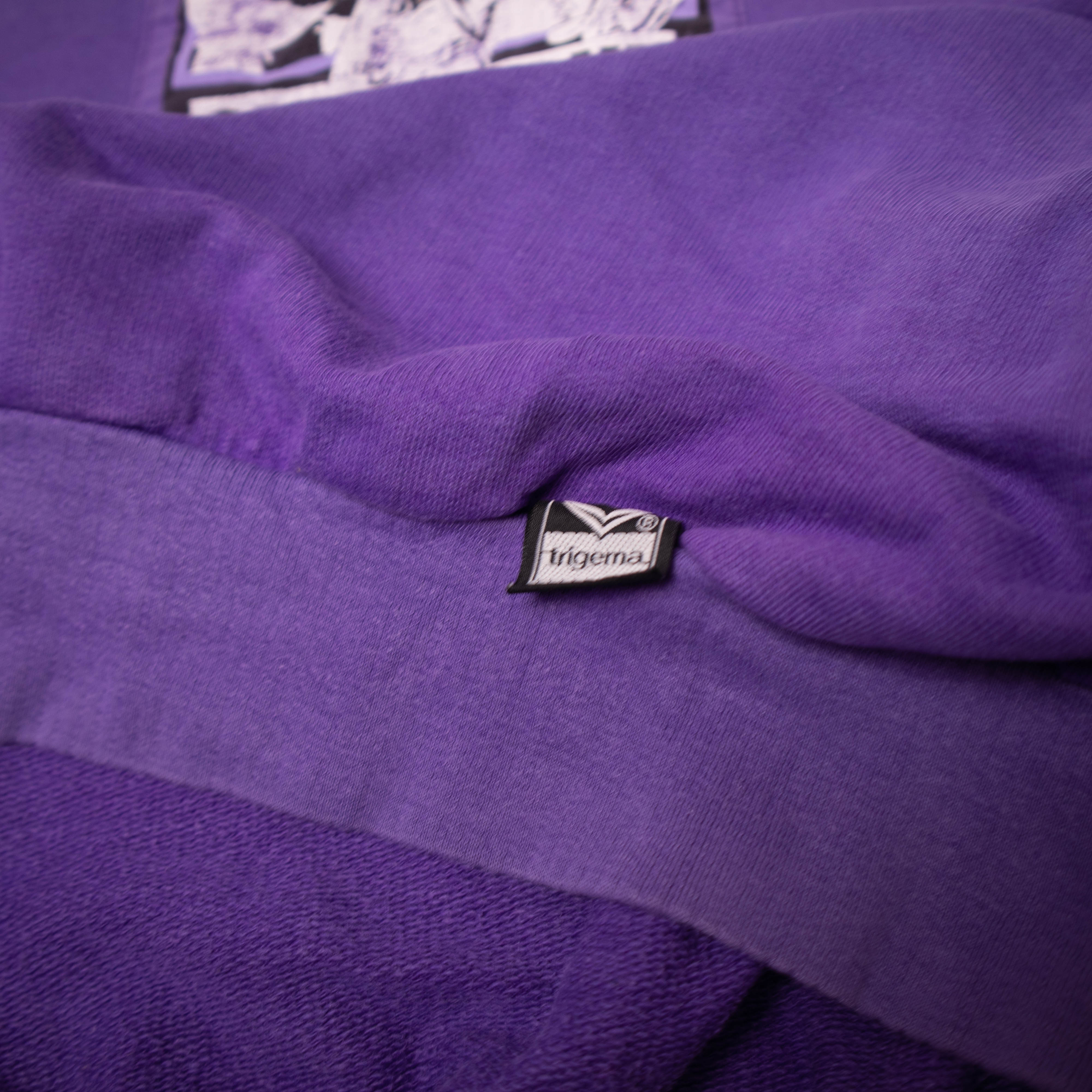 Vintage 80s 90s purple faded printed zip Sweatshirt - Size S