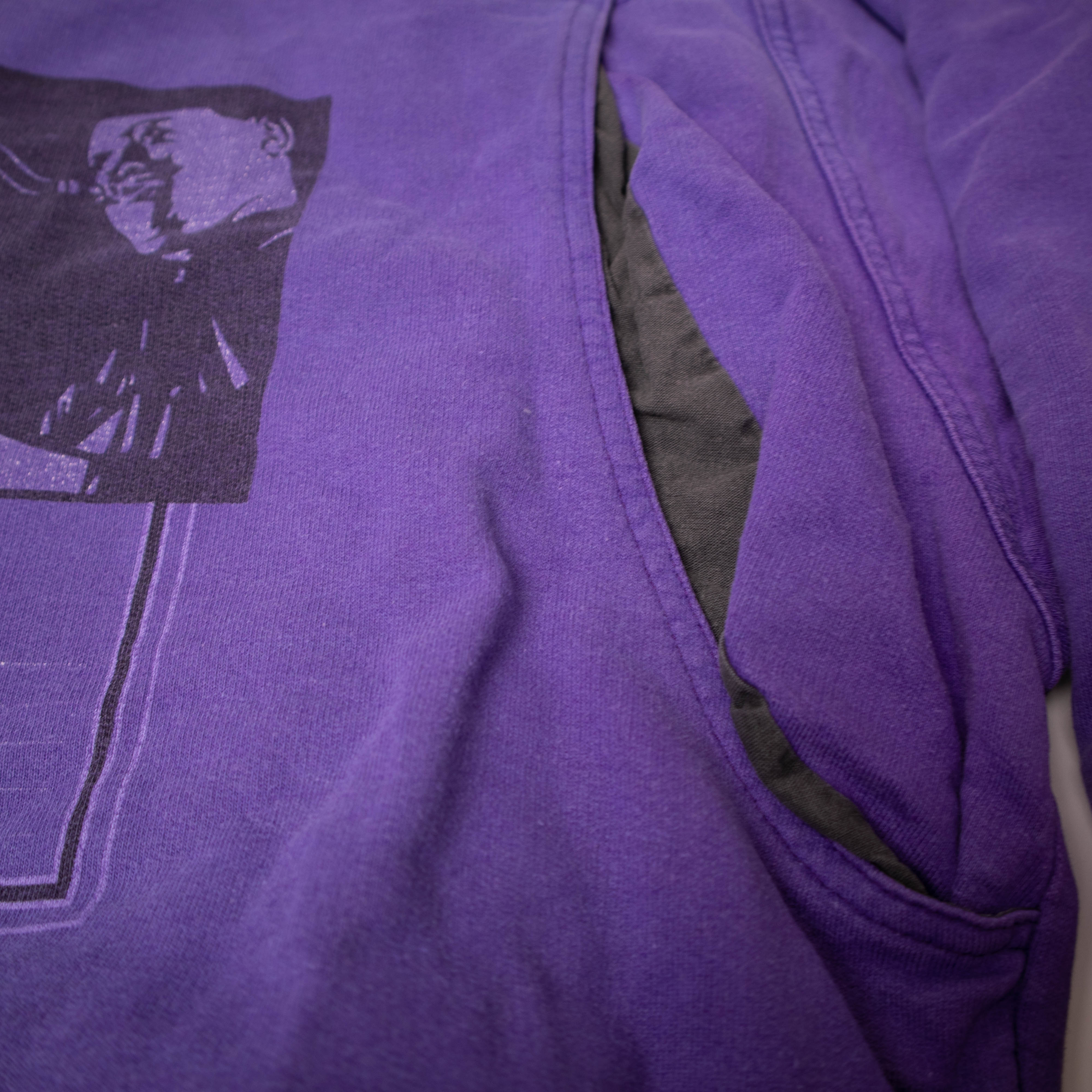 Vintage 80s 90s purple faded printed zip Sweatshirt - Size S