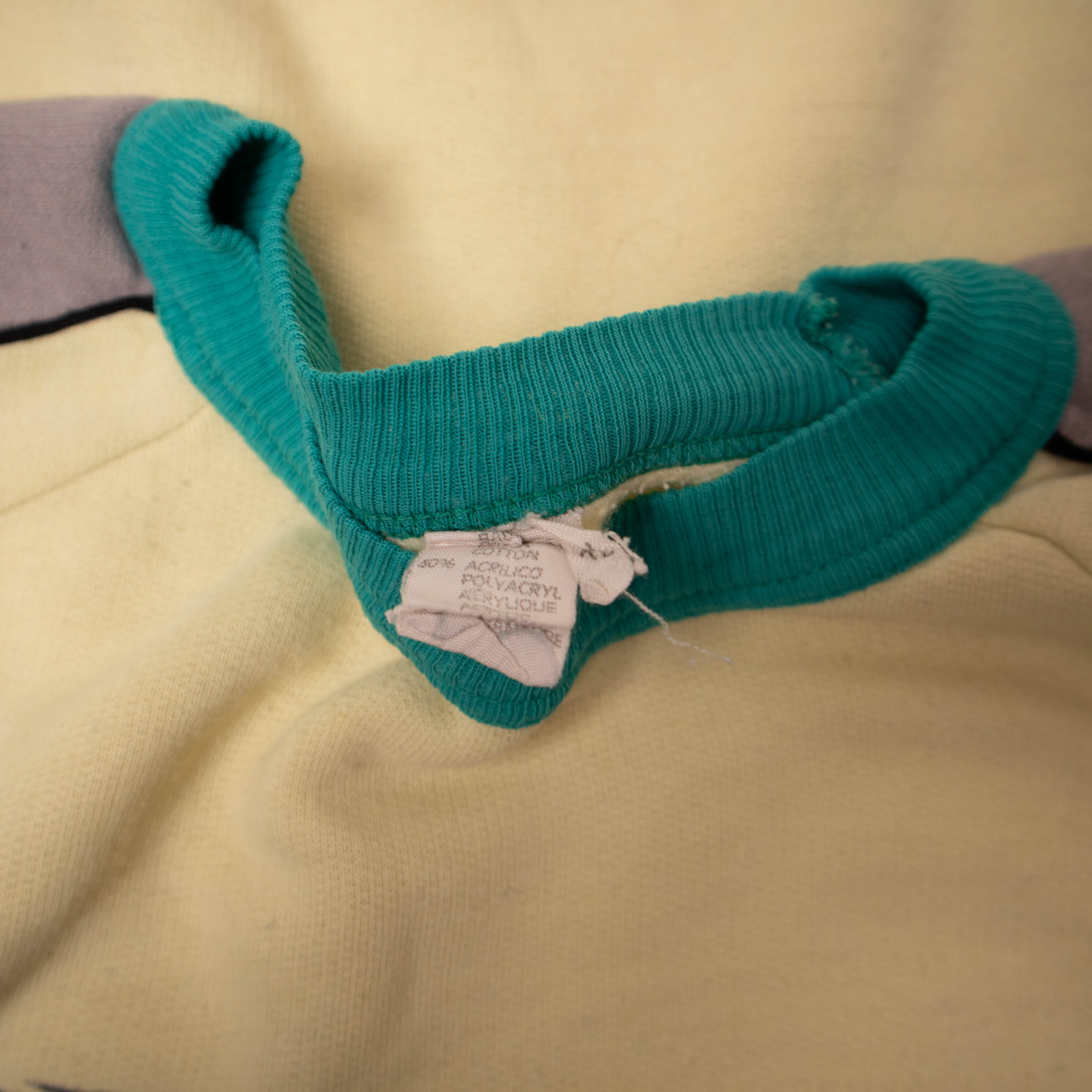 Vintage 80s 90s biege and grey printed Sweatshirt - Size L/XL