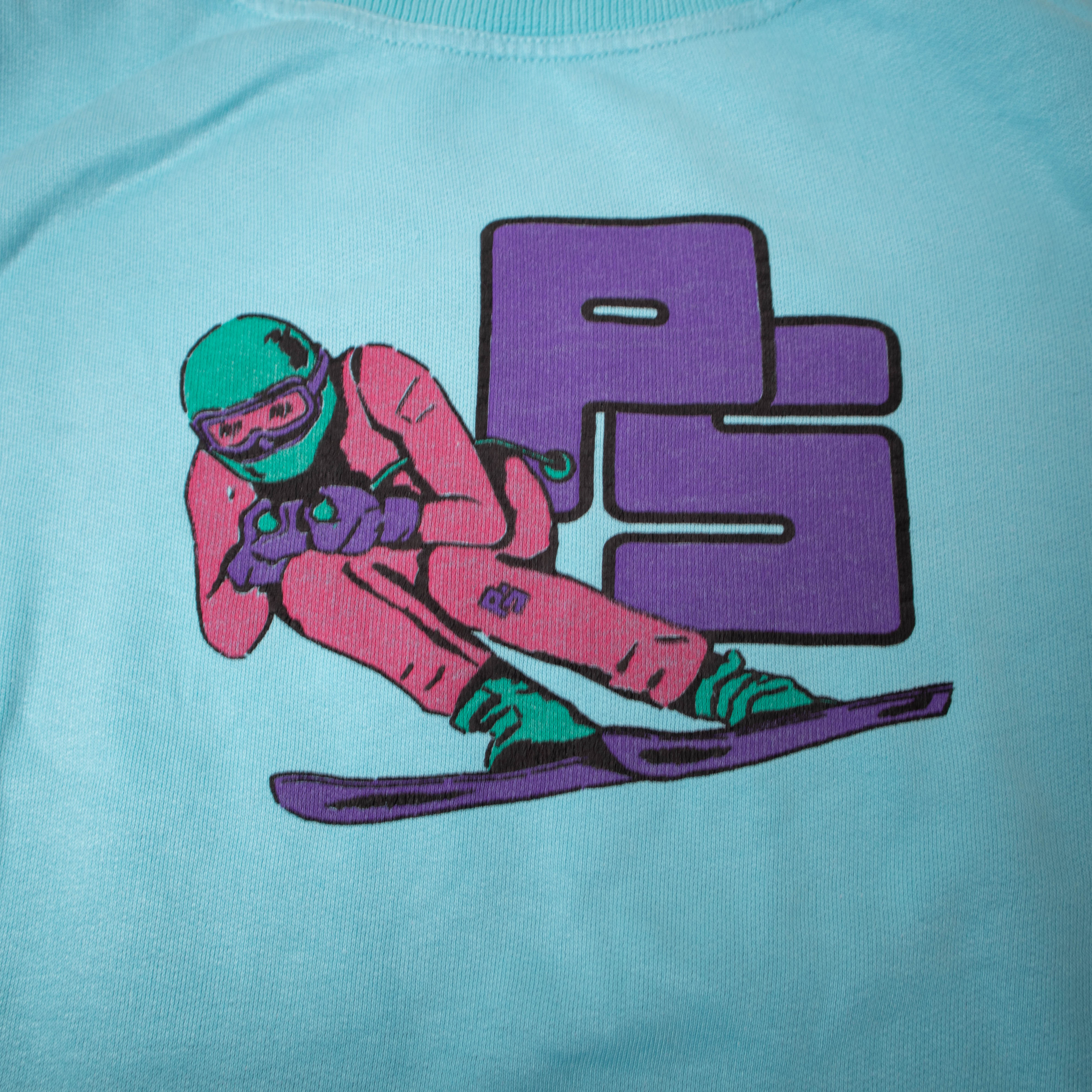 Vintage 80s 90s blue printed Sweatshirt - Size L