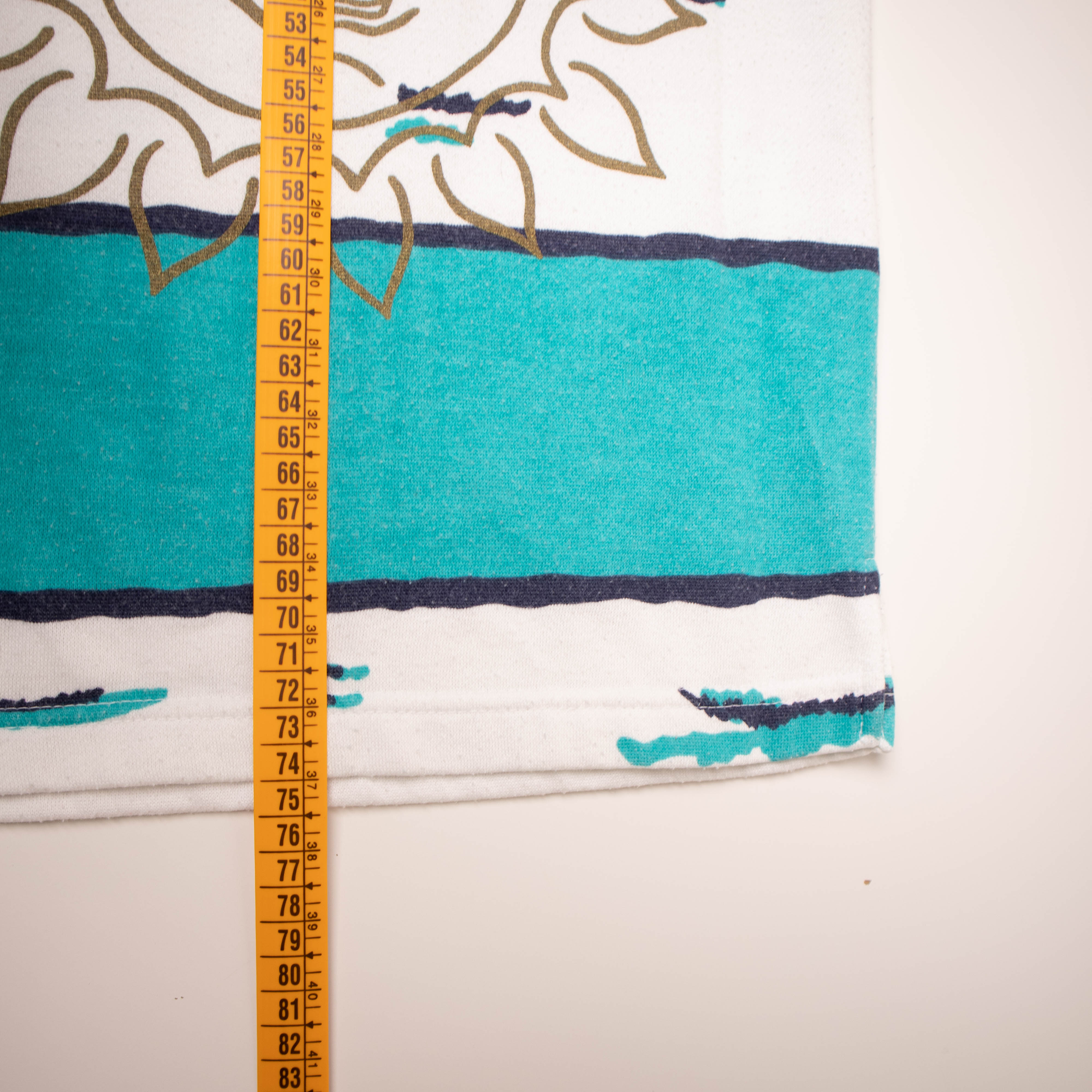 Vintage 80s 90s white and blue printed zip Sweatshirt - Size L