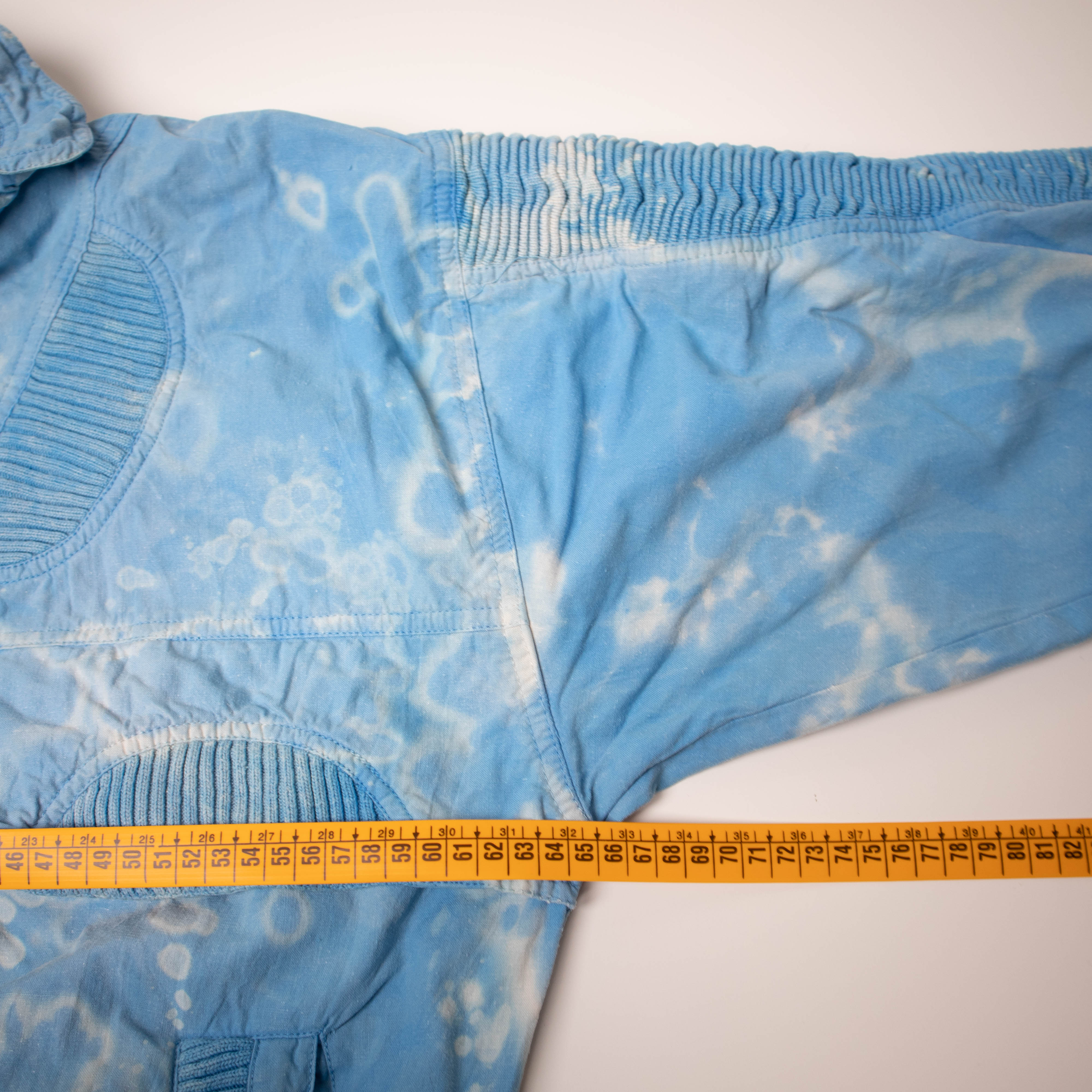 Vintage 80s 90s Rodeo blue tie dye buttoned Sweatshirt - Size L/XL